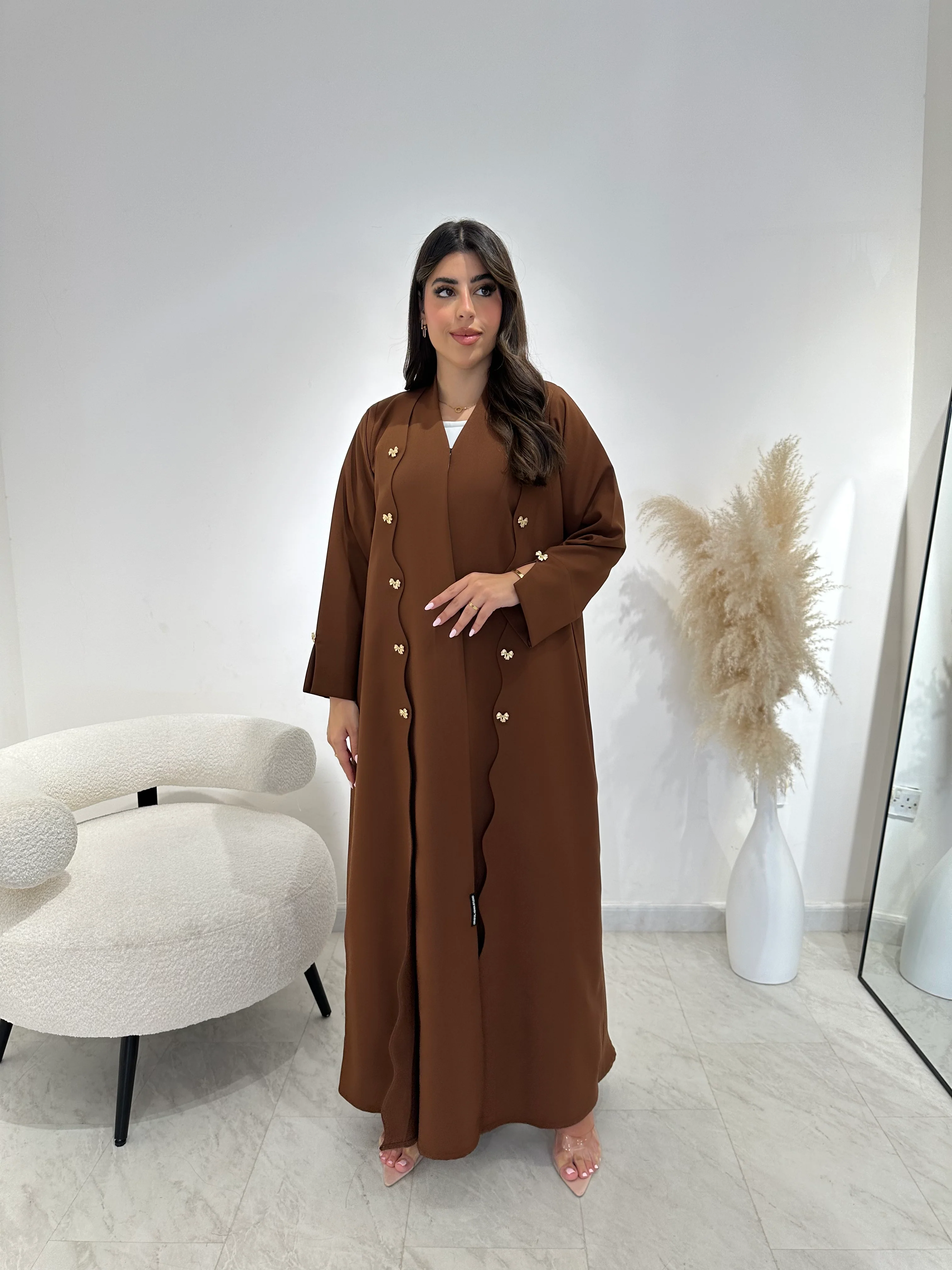 C 1404 Caramel Coquette Abaya - Image 4