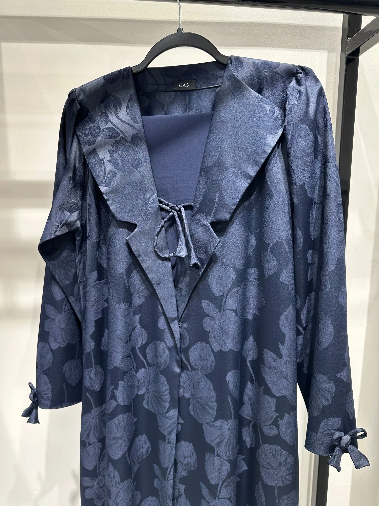 C 1416-03 Navy Blue Coat Abaya