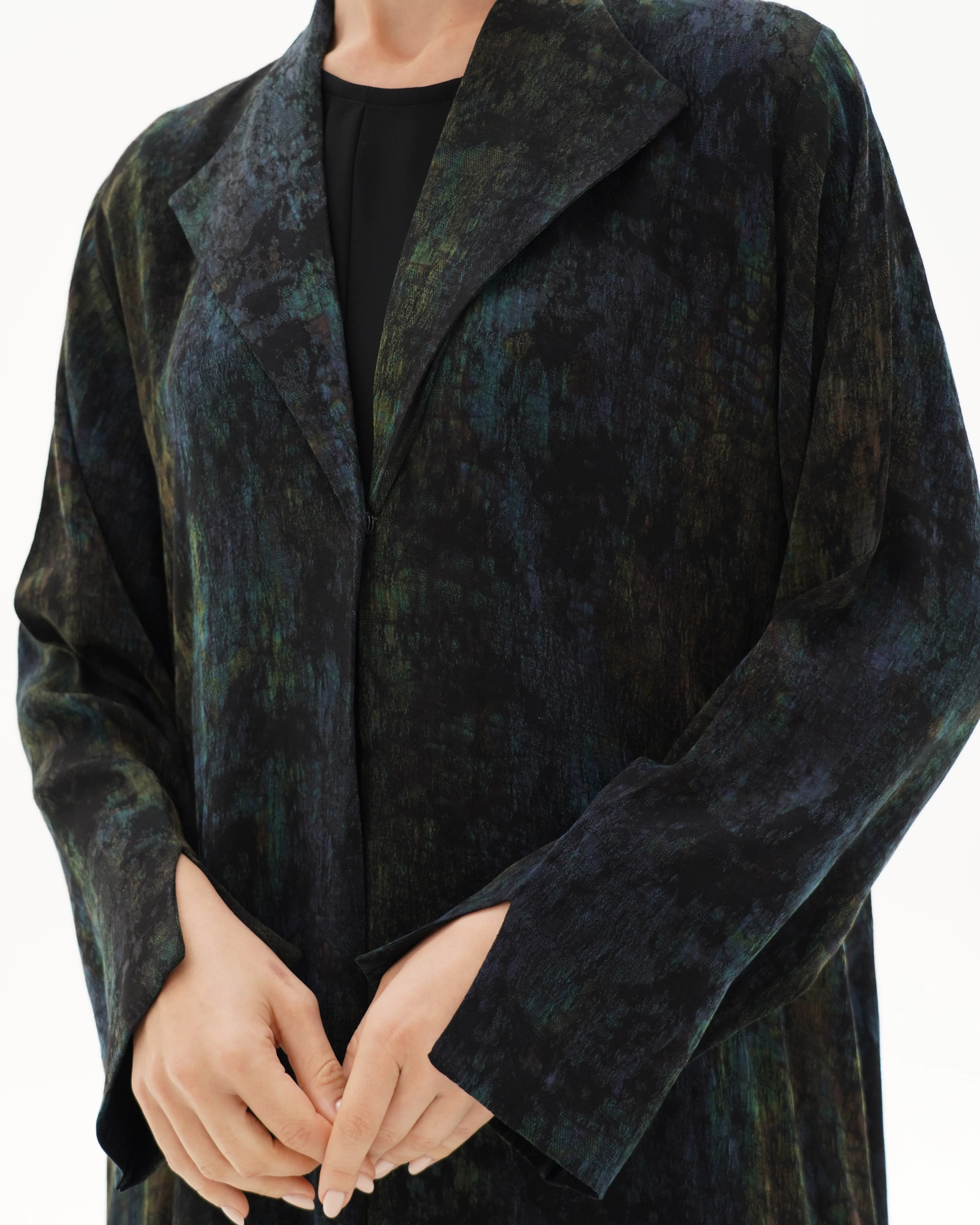 C 1699 Premium Dark Olive Abaya - Image 3