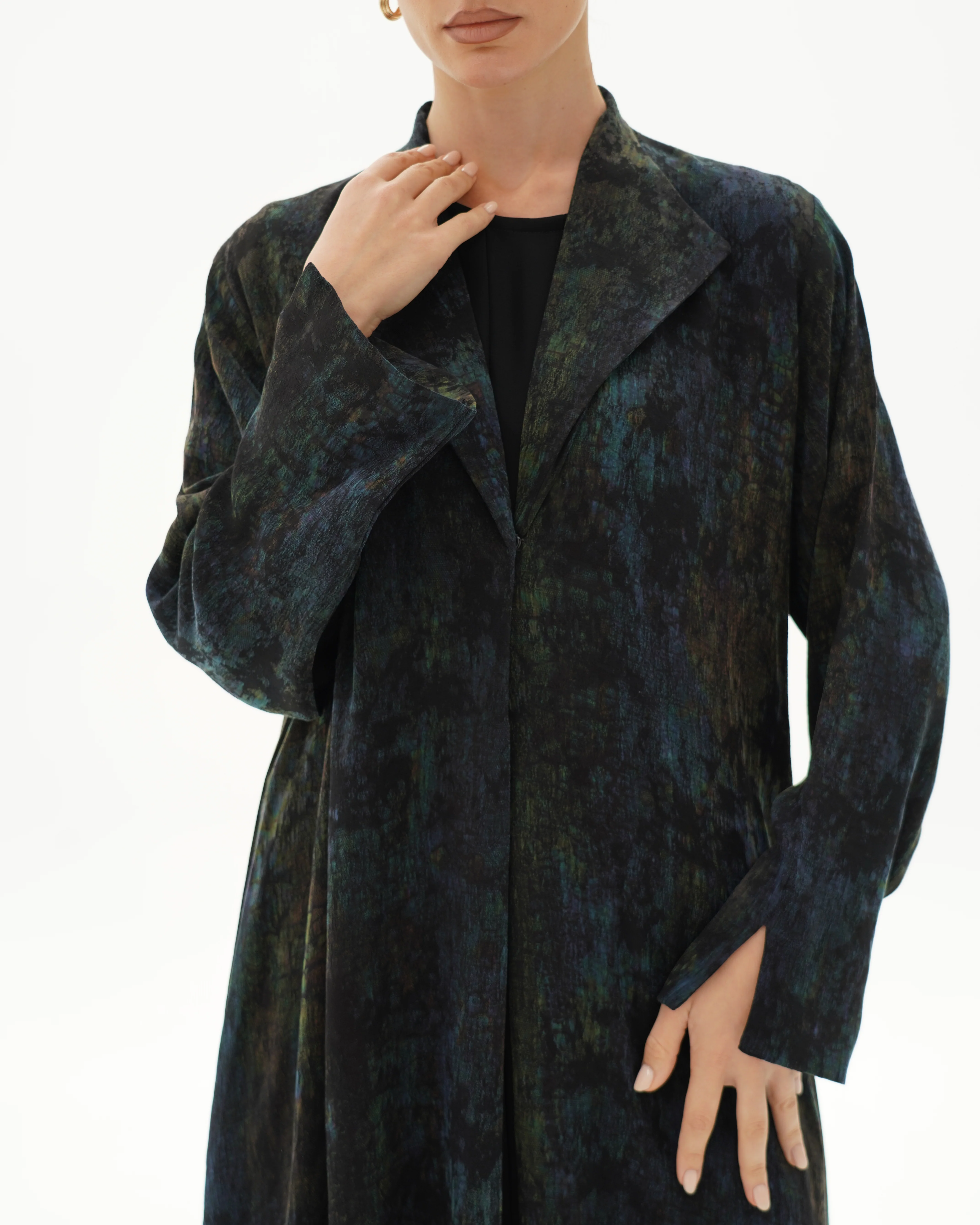 C 1699 Premium Dark Olive Abaya - Image 4