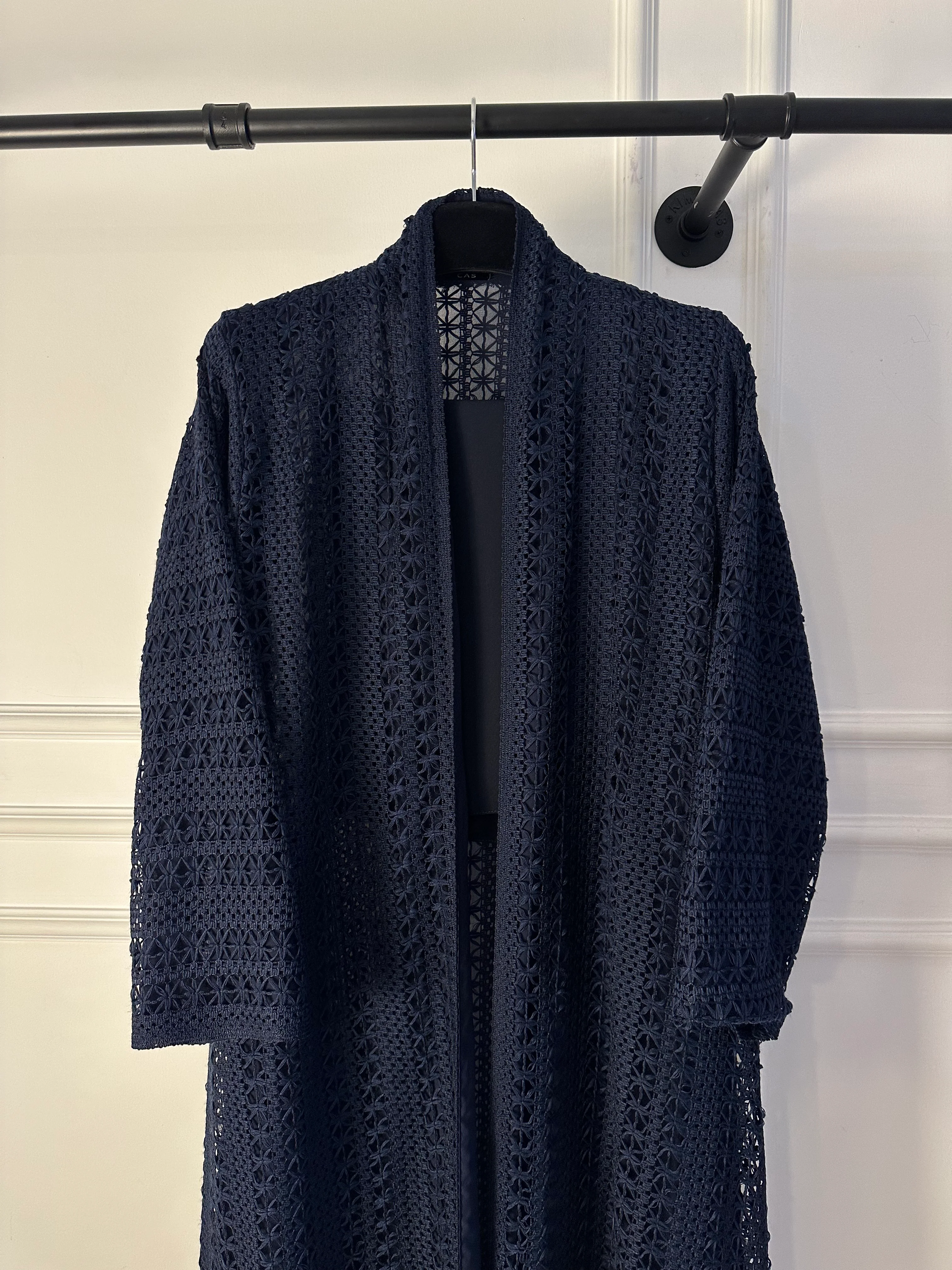 C 1717-06 Navy Blue Dantel Abaya - Image 3
