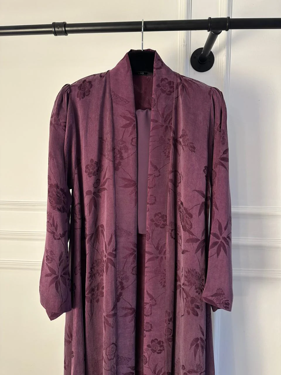 C 1781-06 Bright Purple Printed Abaya - Image 3