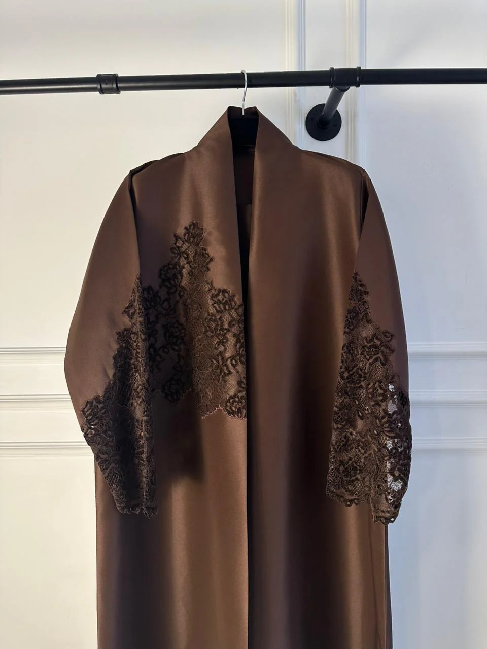 C 1795-01 Brown Dantel Abaya - Image 2