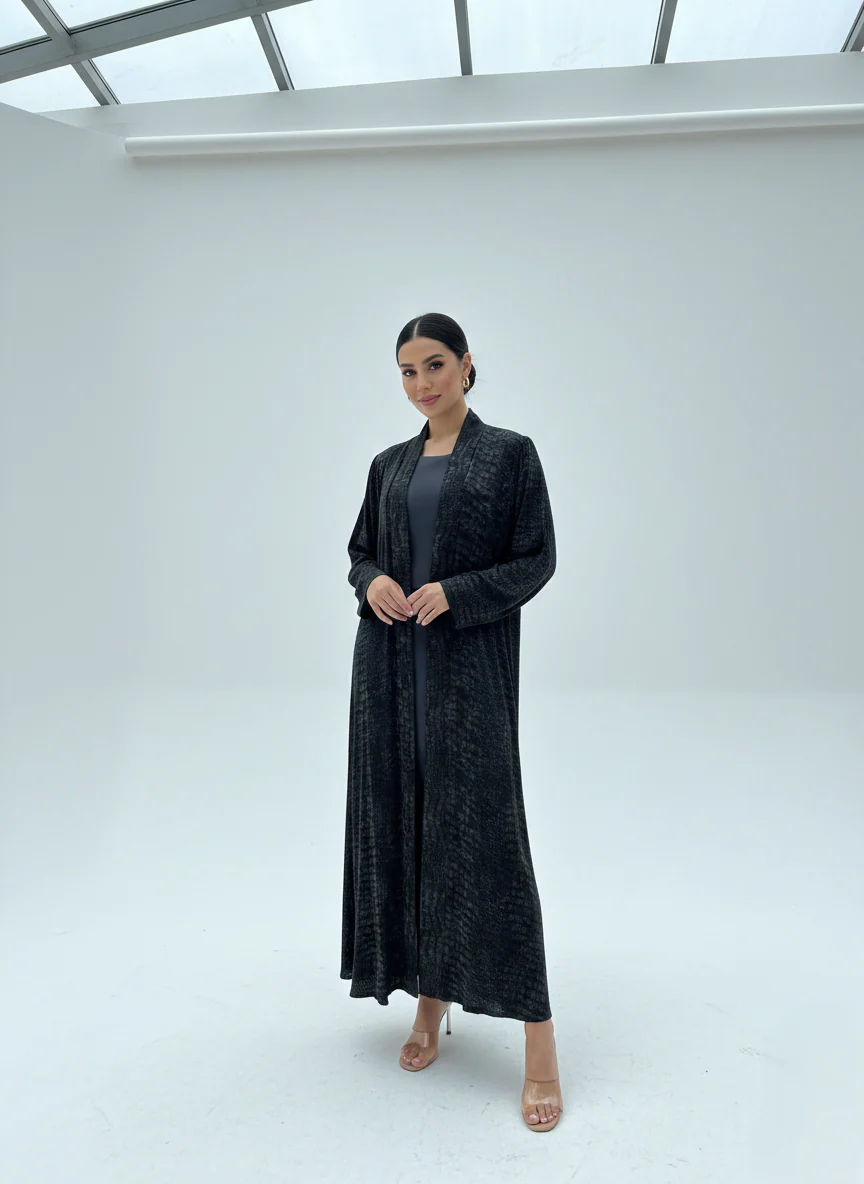 C 1904 Premium Navy Blue Abaya - Image 2