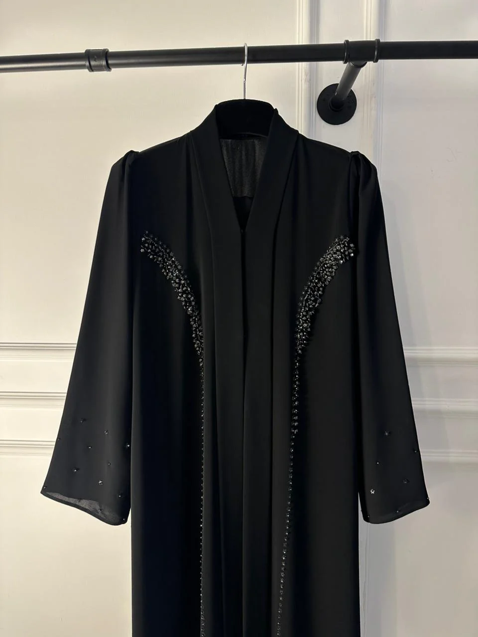 C 1918 Black Beaded Abaya - Image 3