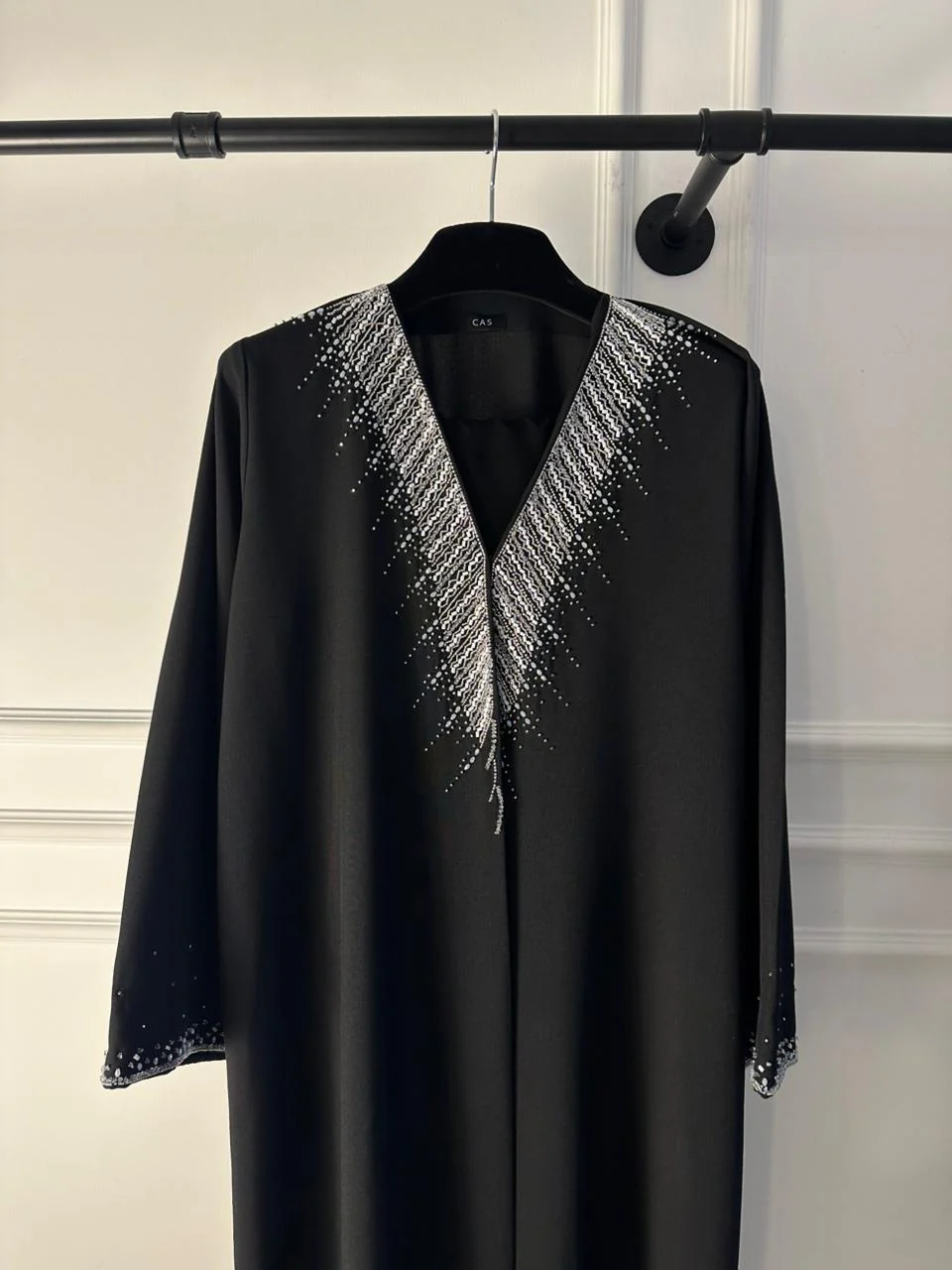 C 1919 Black Beaded Abaya - Image 3