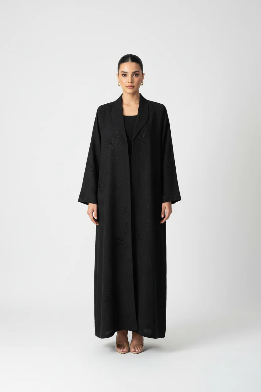 C 1967 Black Beaded Abaya - Image 2