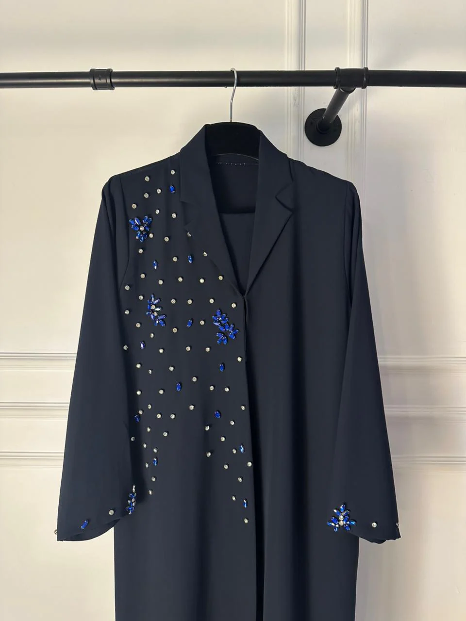 C 1991 Navy Blue Beaded Abaya - Image 3