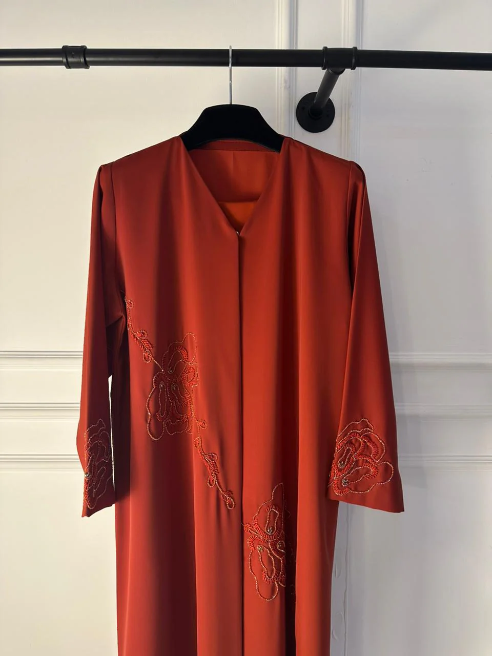 C 1992 Burnt Orange Beaded Abaya - Image 3
