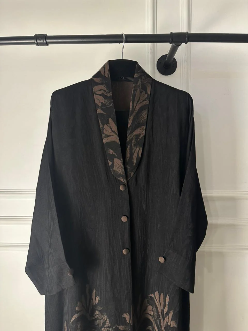 C 1998 Black Printed Abaya - Image 3