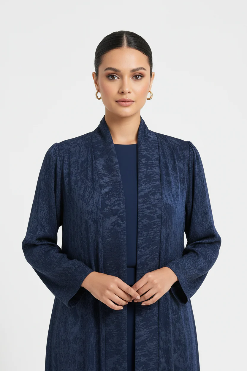 C 2029-01 Premium Blue Printed Abaya