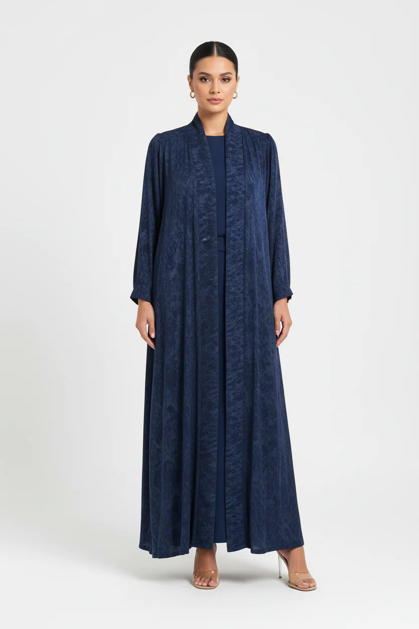 C 2029-01 Premium Blue Printed Abaya - Image 2
