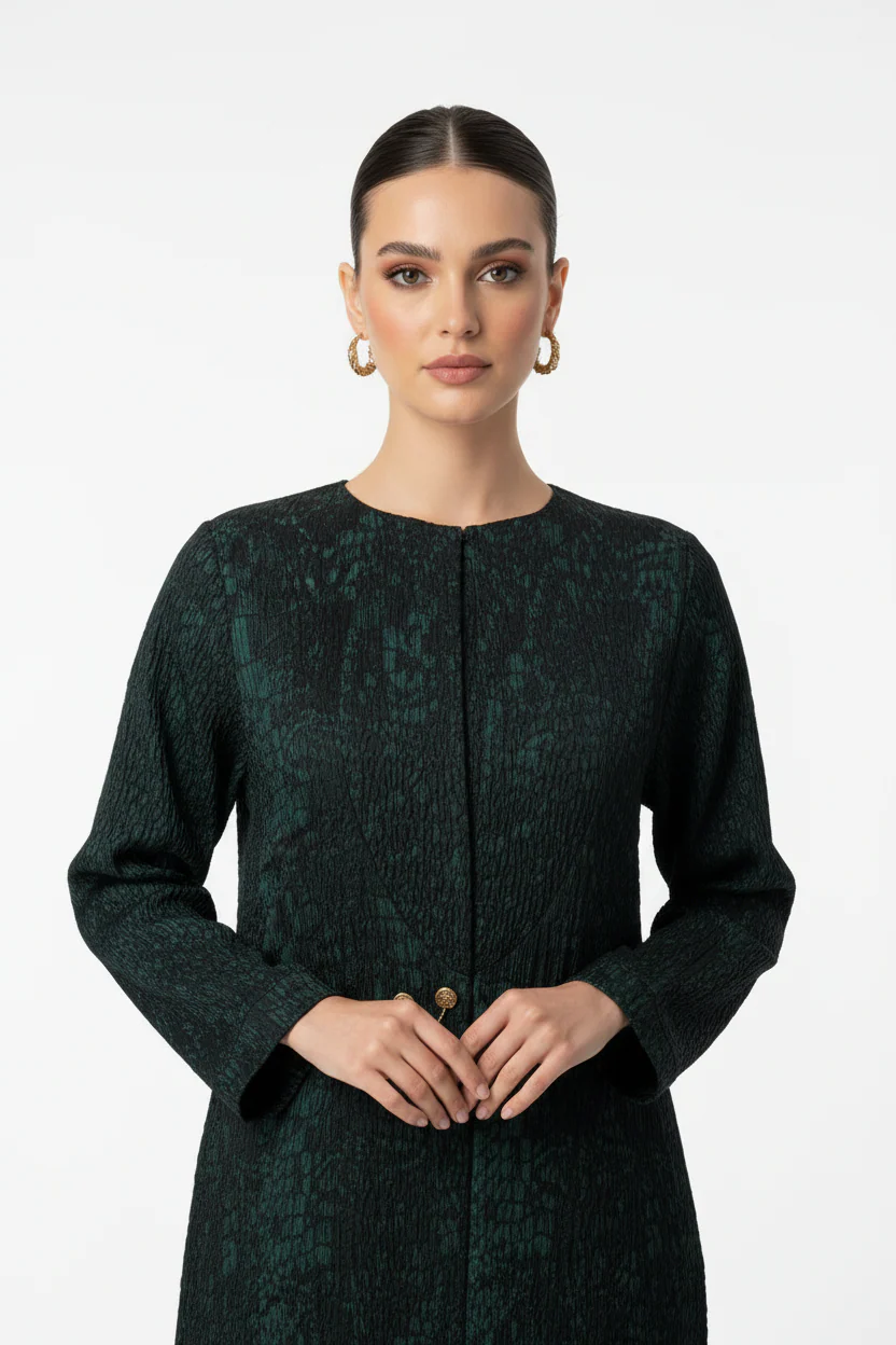 C 2034-01 Emerald Green Abaya