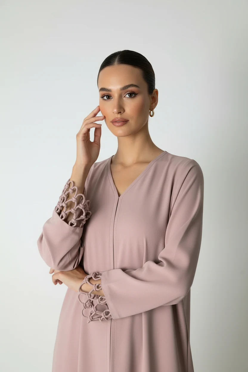 C 2035 Dusty Rose Abaya
