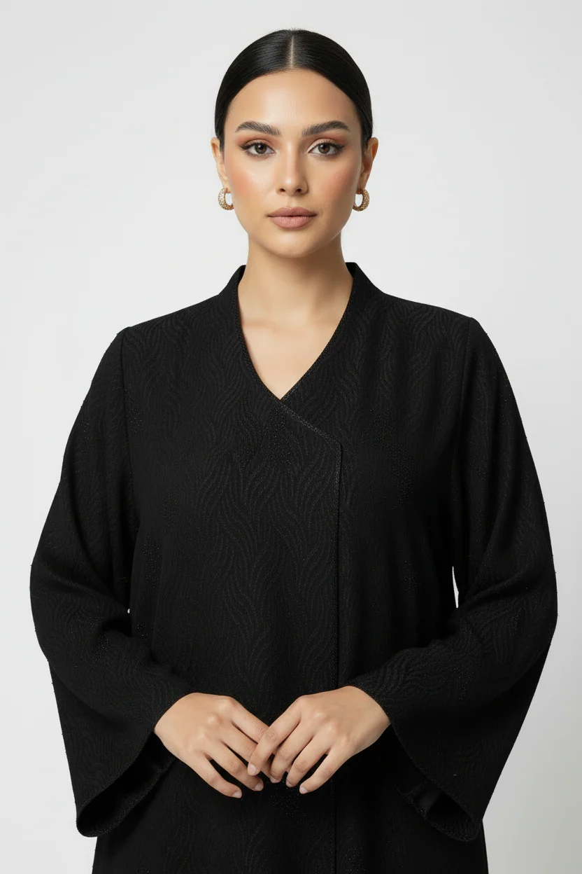 C 2038 Black Beaded Abaya