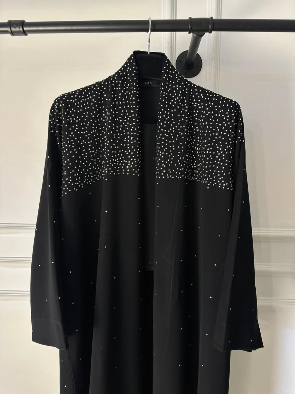 C 2041 Black Crystal Abaya - Image 4