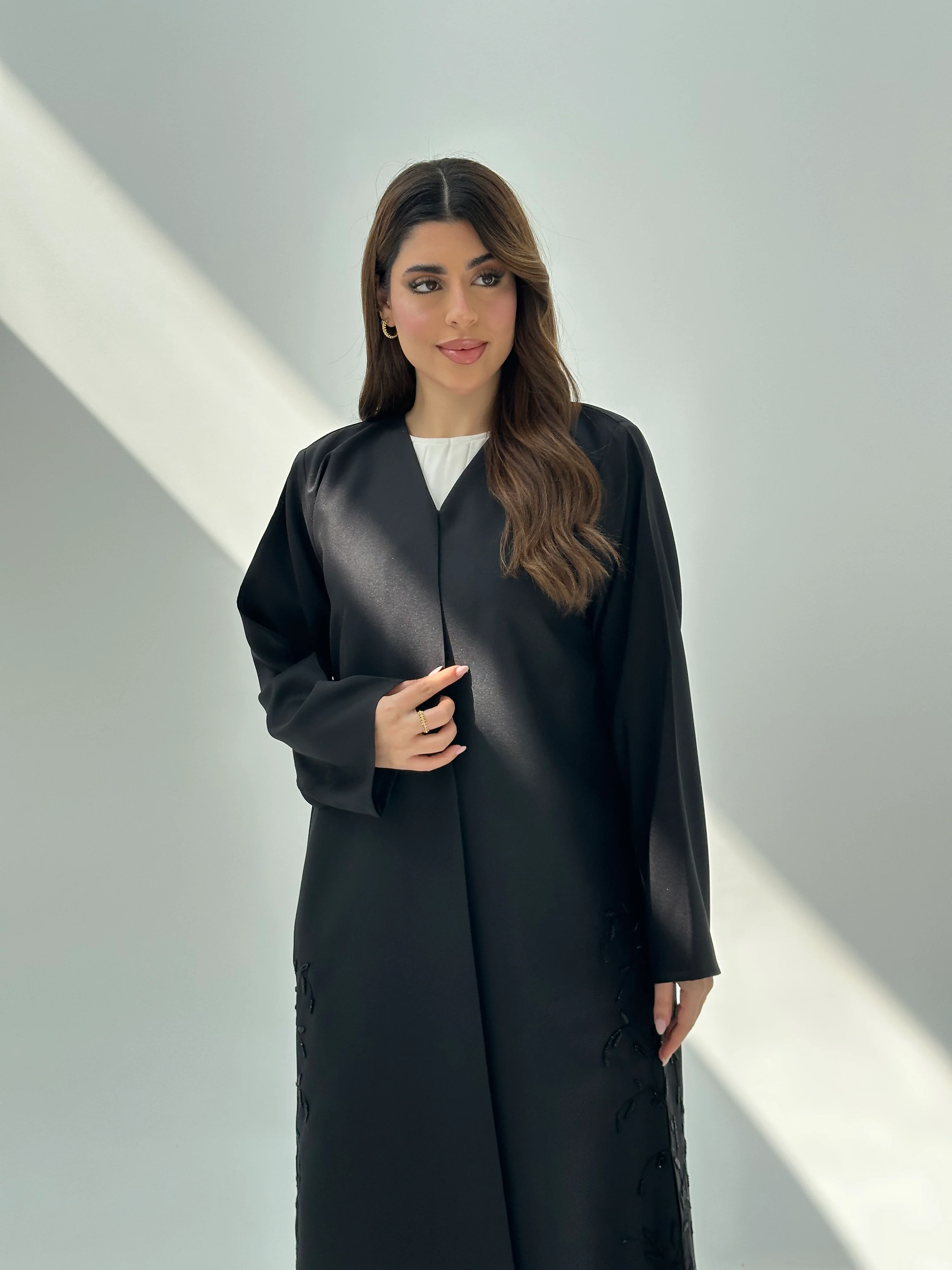 C 2050 Black Beaded Abaya - Image 4