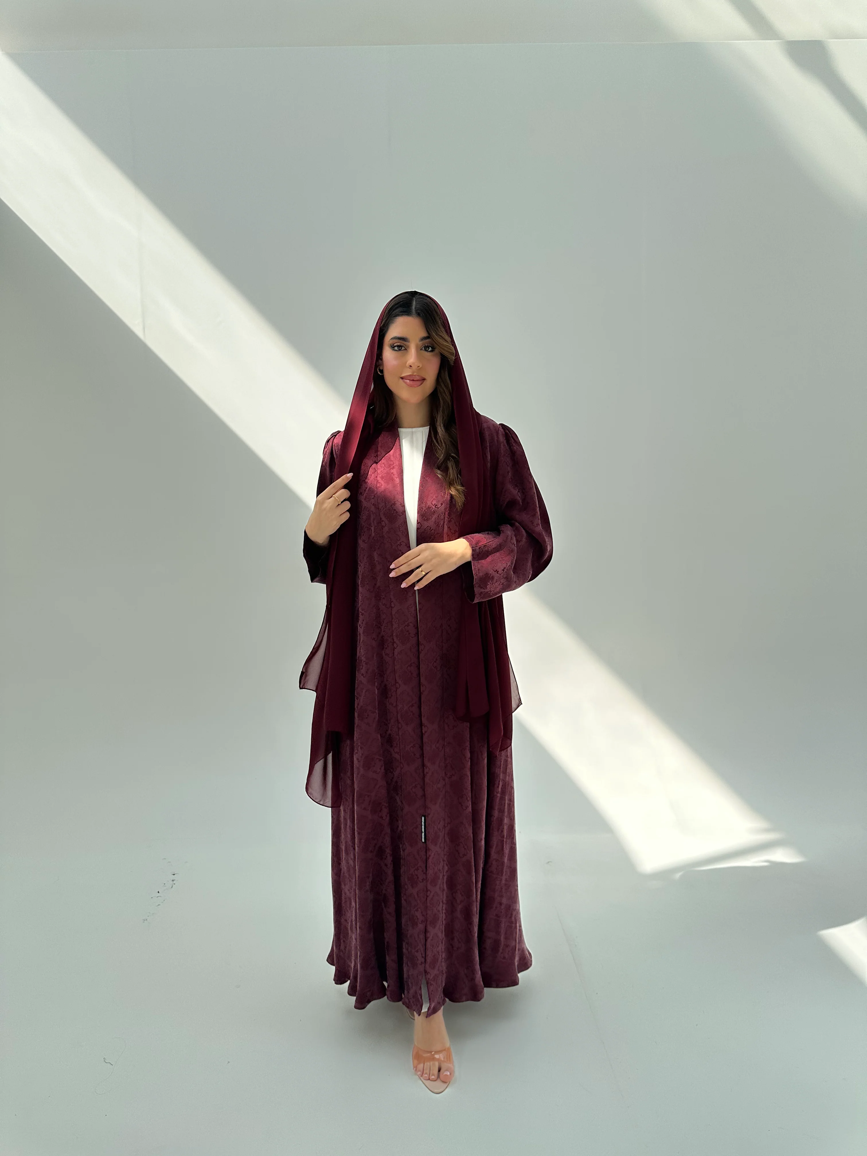 C 2053 Burgundy Abaya - Image 4