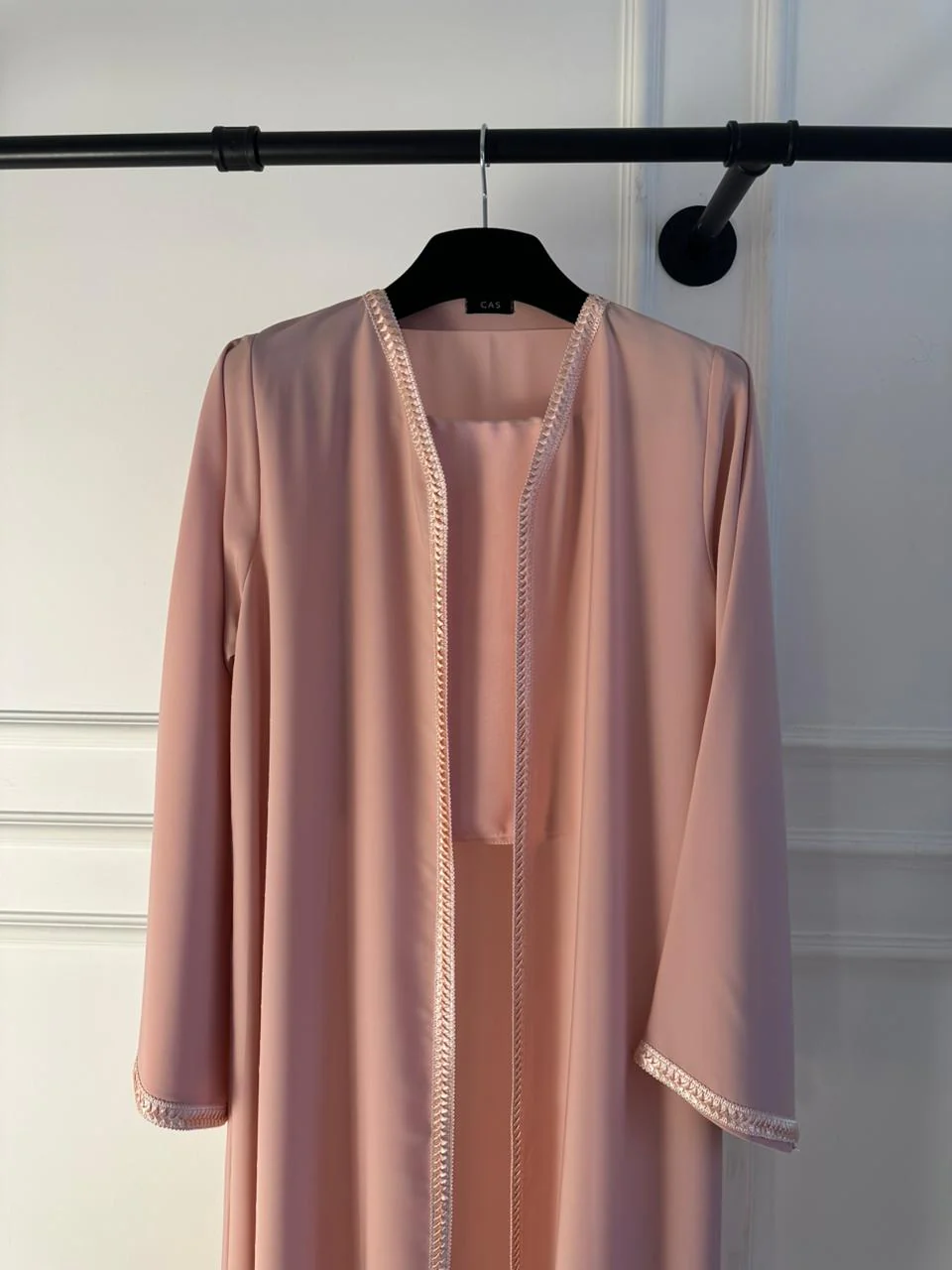 C 2178-04 Blush Pink Lace Abaya - Image 3