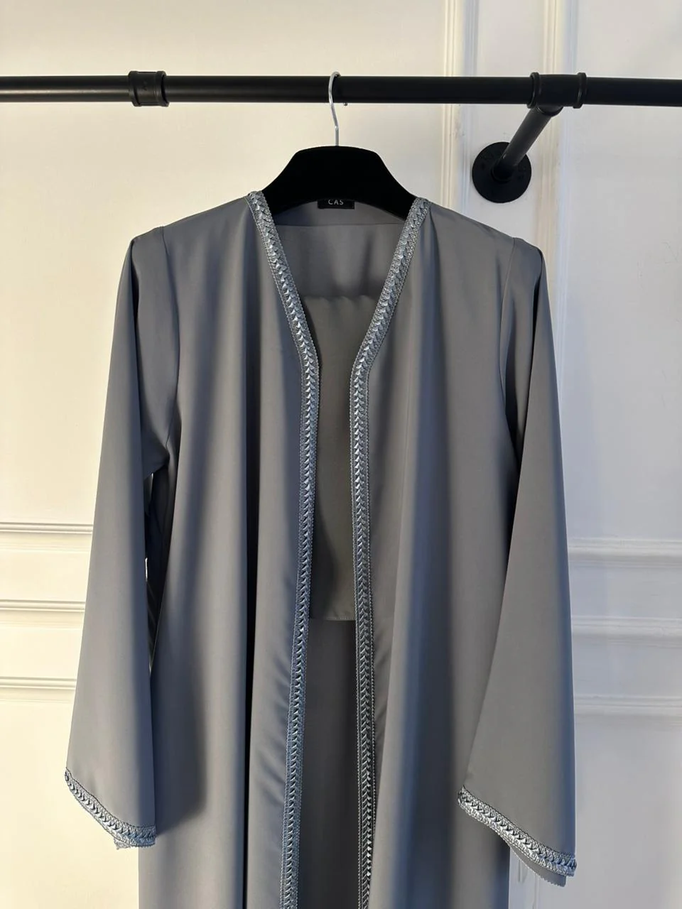 C 2178-05 Grey Lace Abaya - Image 3