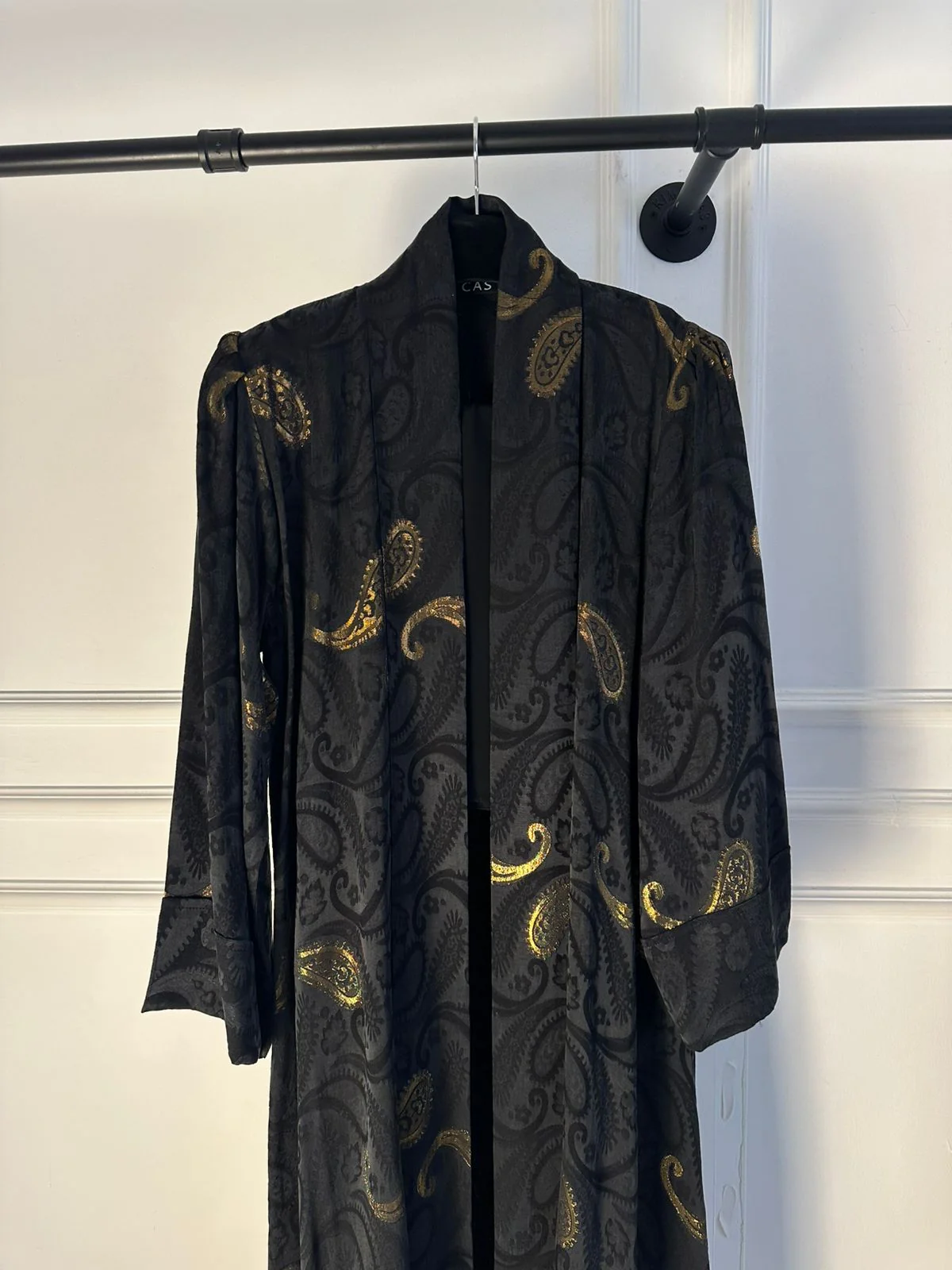 C 2273-02 Premium Black Gold Abaya - Image 3