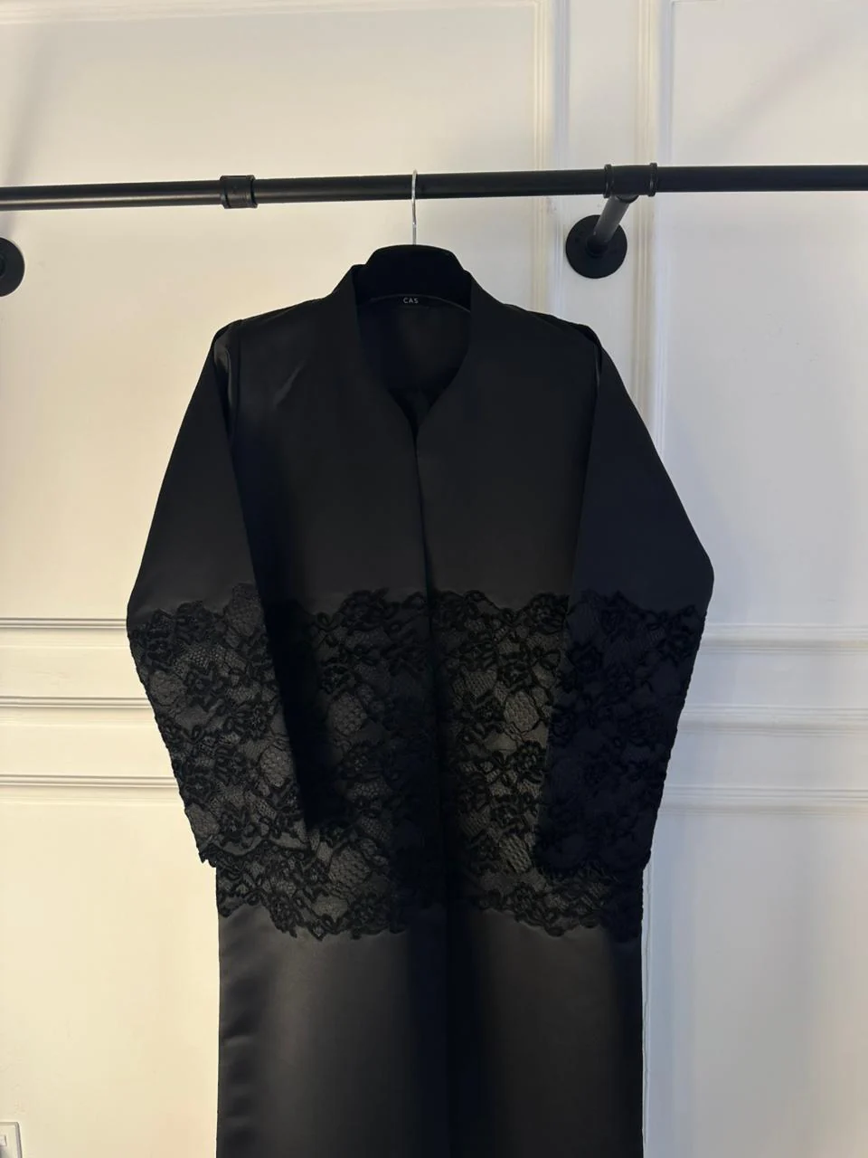 C 2371-03 Black Dantel Abaya - Image 3