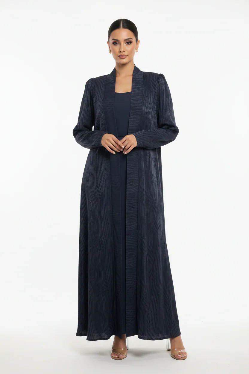 C 2388-03 Navy Swirls Abaya - Image 2