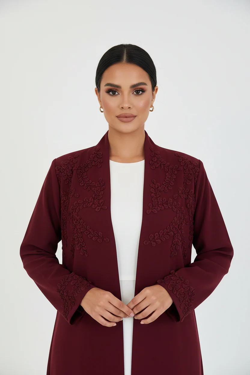 C 2439 Maroon Abaya