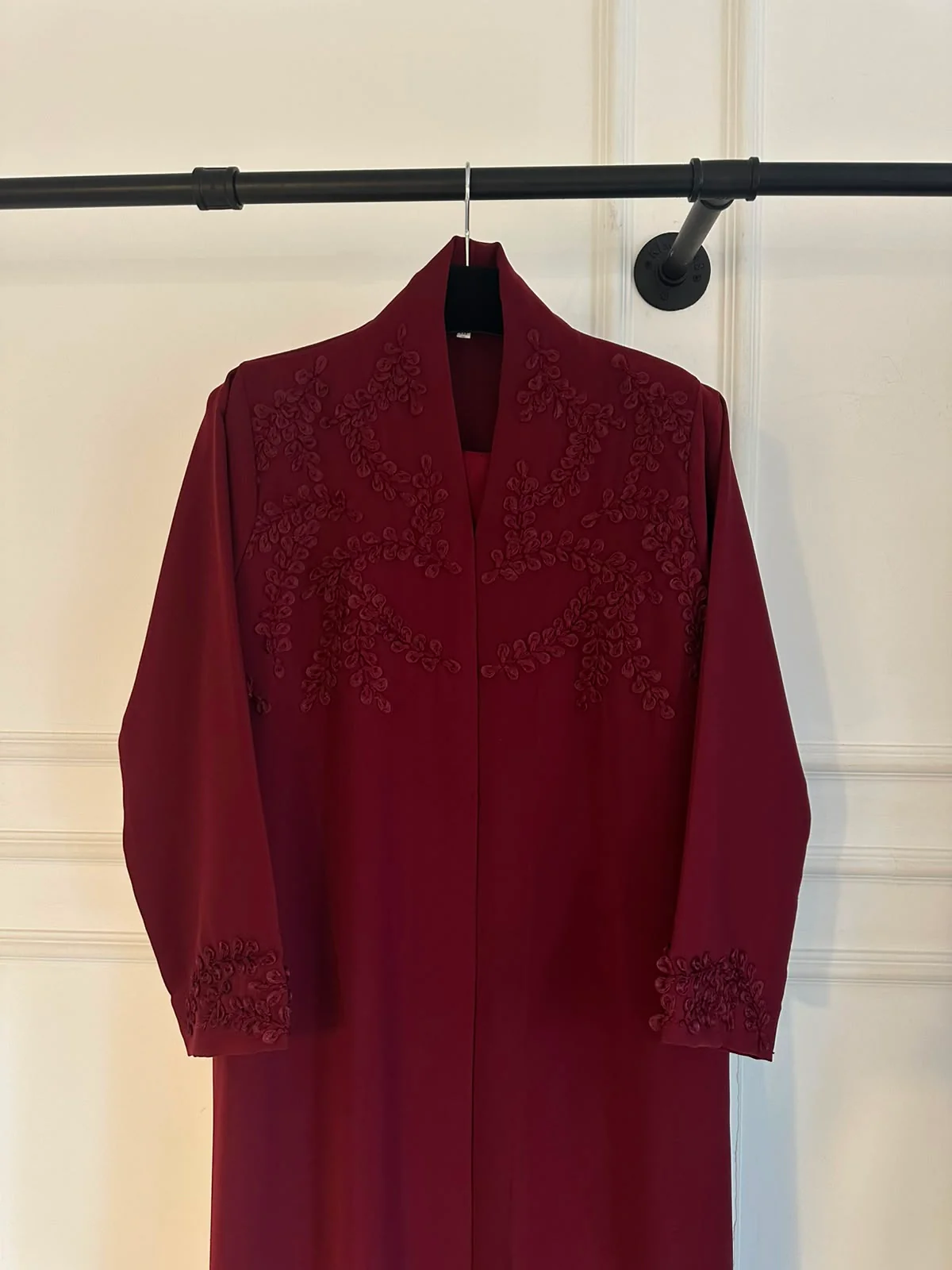C 2439 Maroon Abaya - Image 2