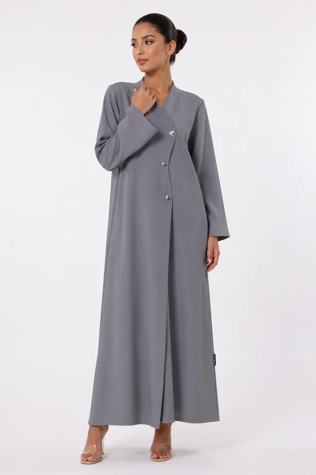 C 2453-03 Grey Abaya - Image 2
