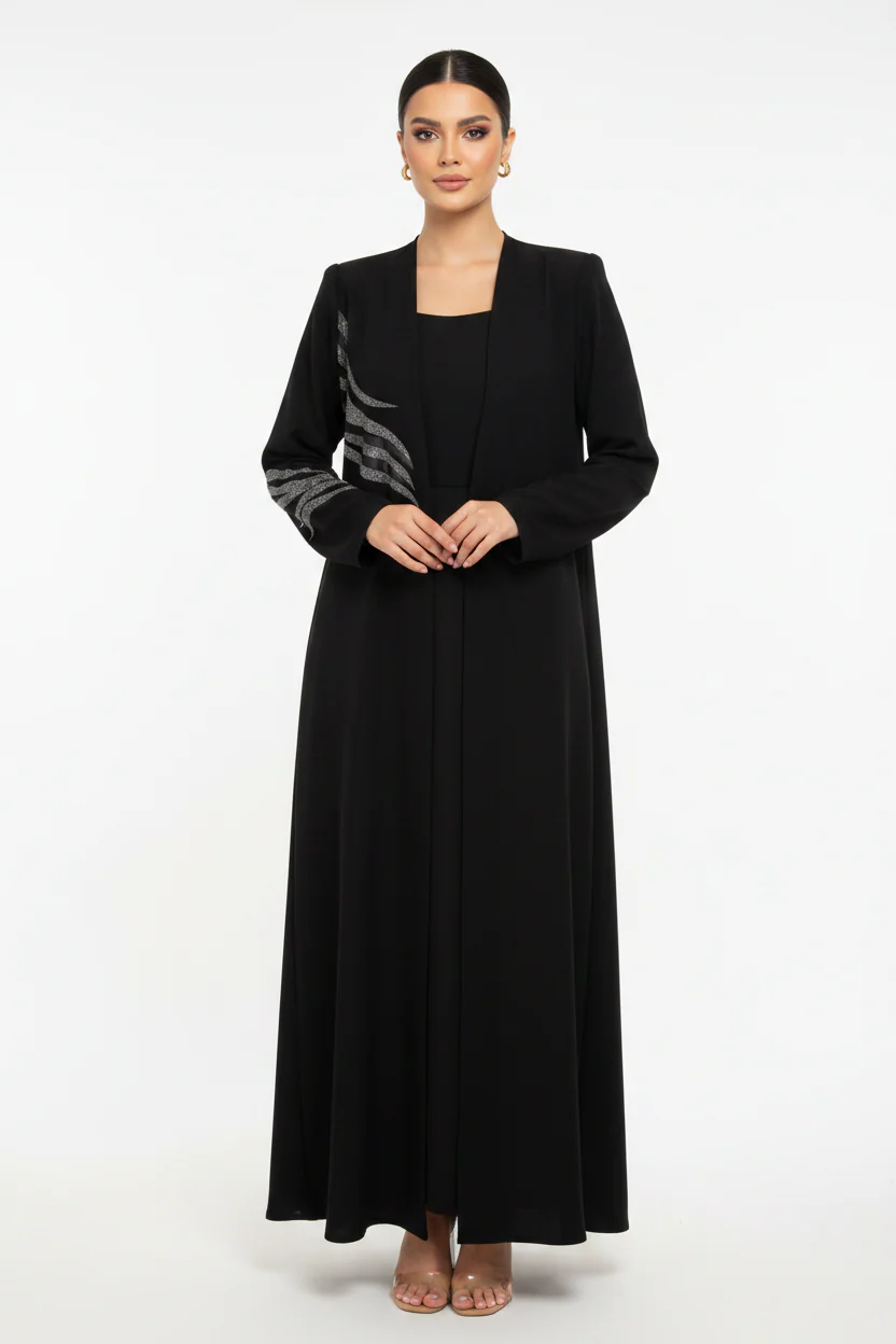 C 2457 Black Abaya - Image 2