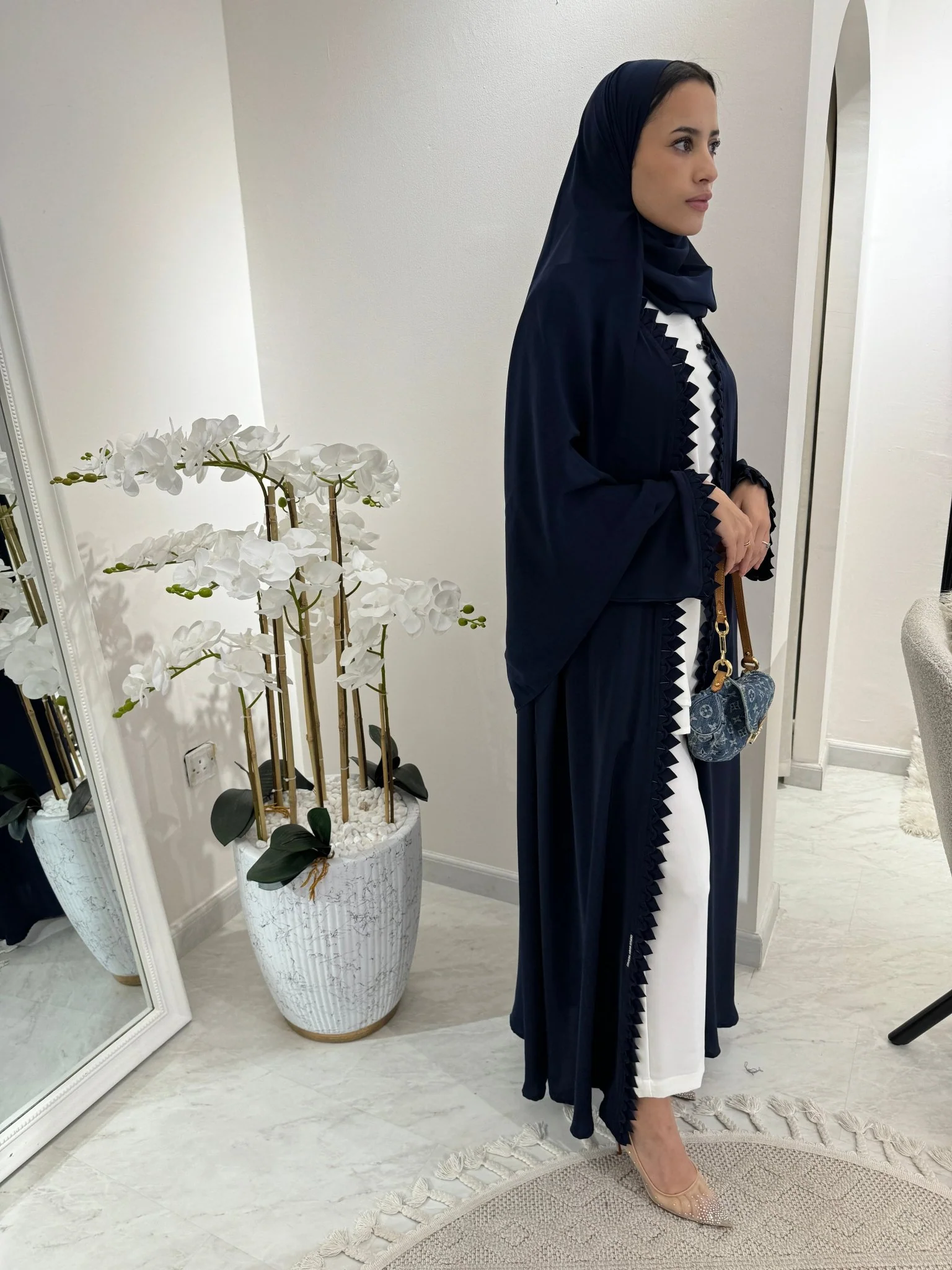 C 3D Zigzag Blue Nada Eid Abaya - Image 4
