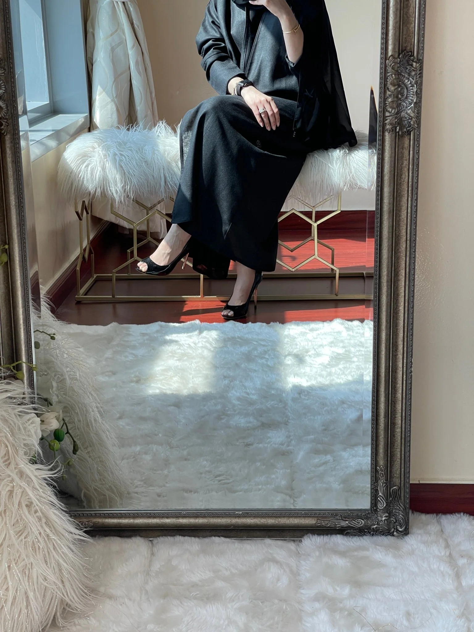 C-Basic-Black-Linen-Abaya - Image 4