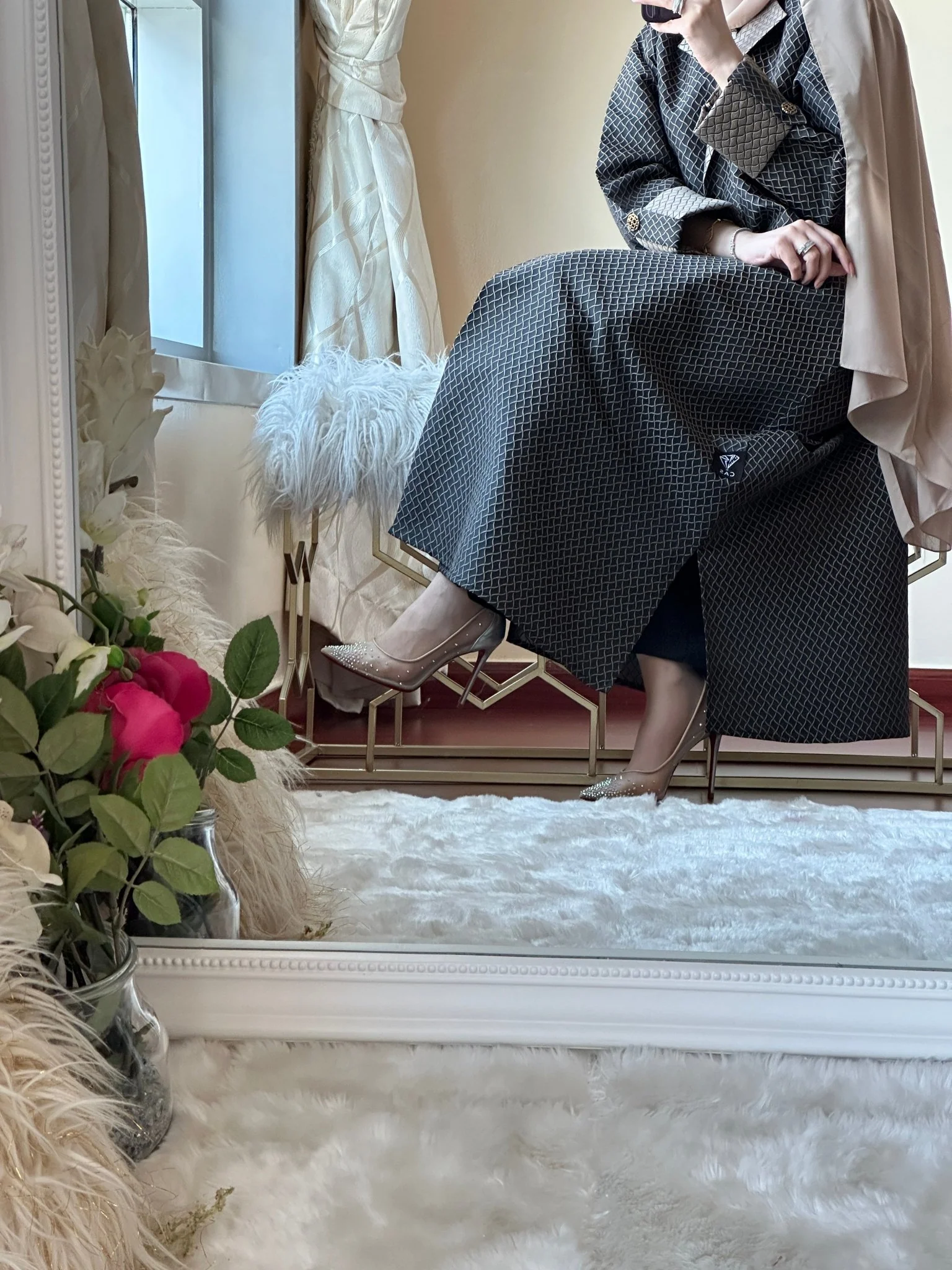 C-Black-Beige-Work-Abaya-94 - Image 7