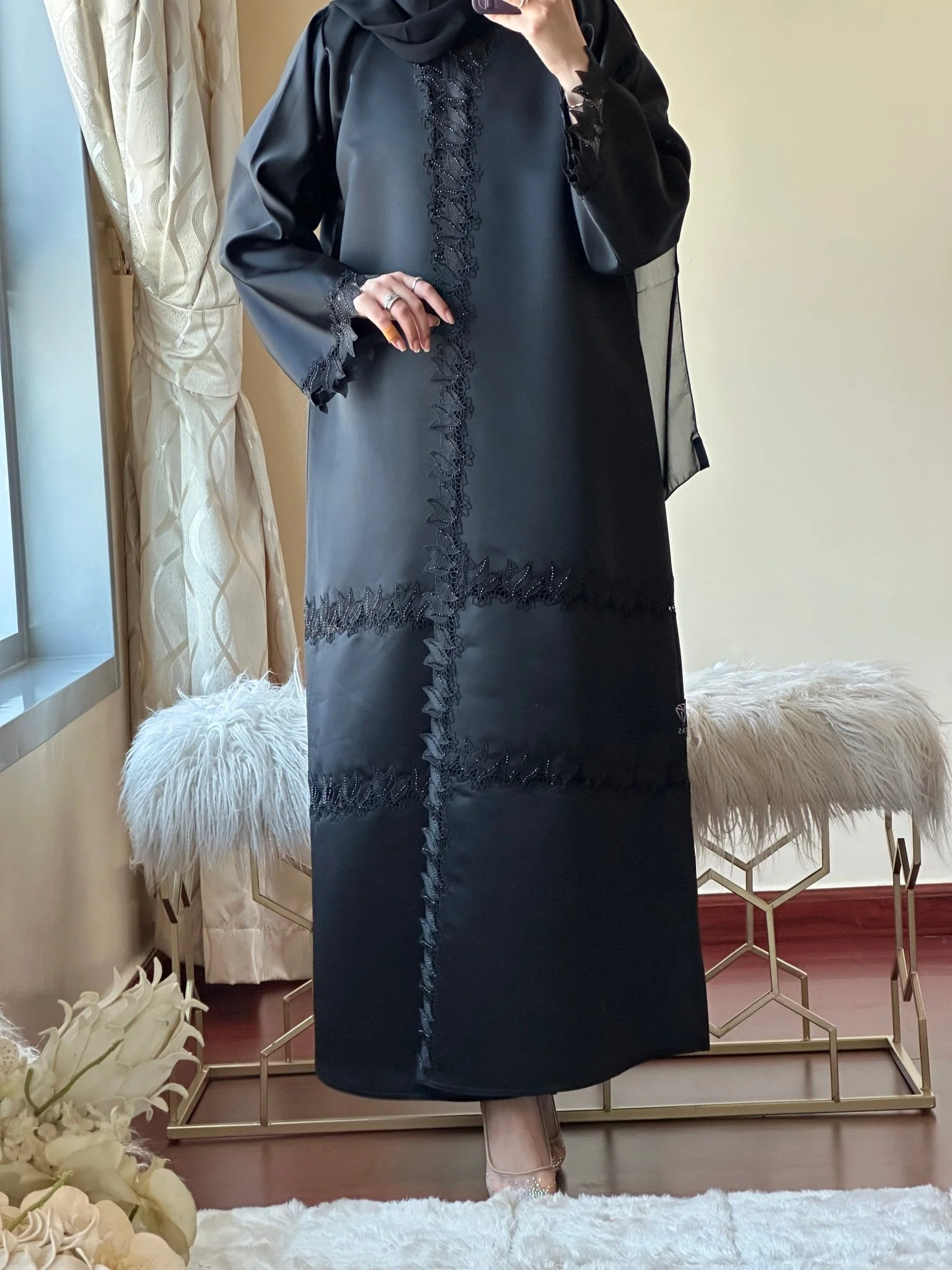 C-Black Eid Abaya 34 - Image 4