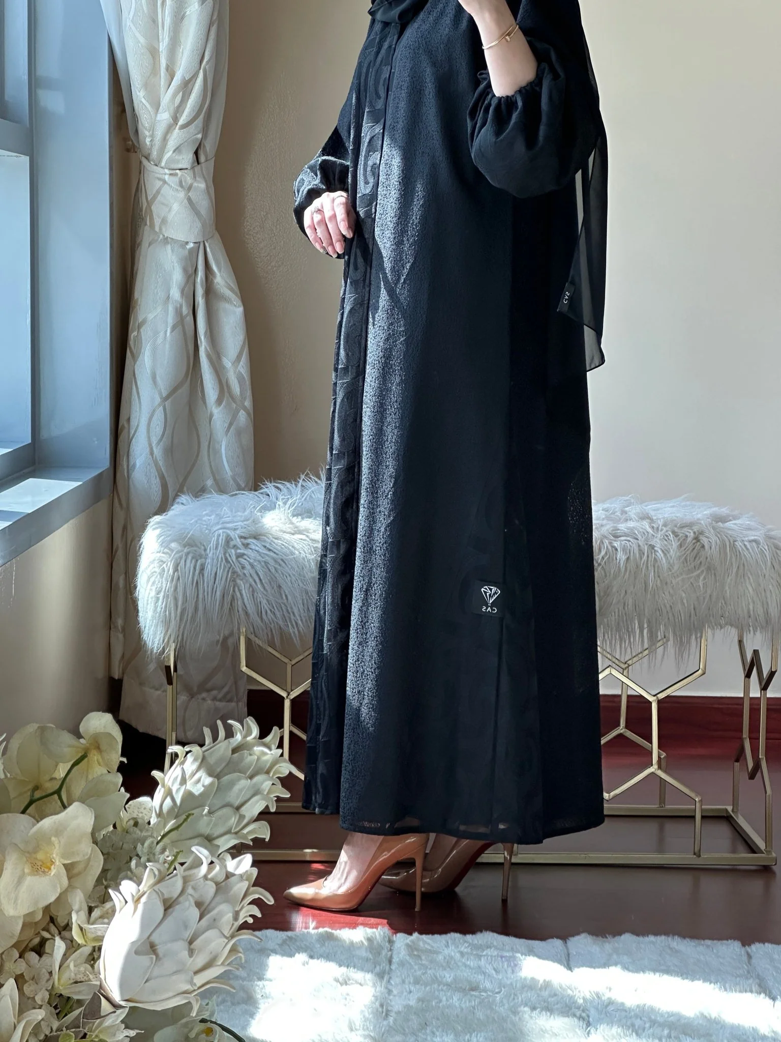 C-Black-Work-Abaya-113 - Image 5