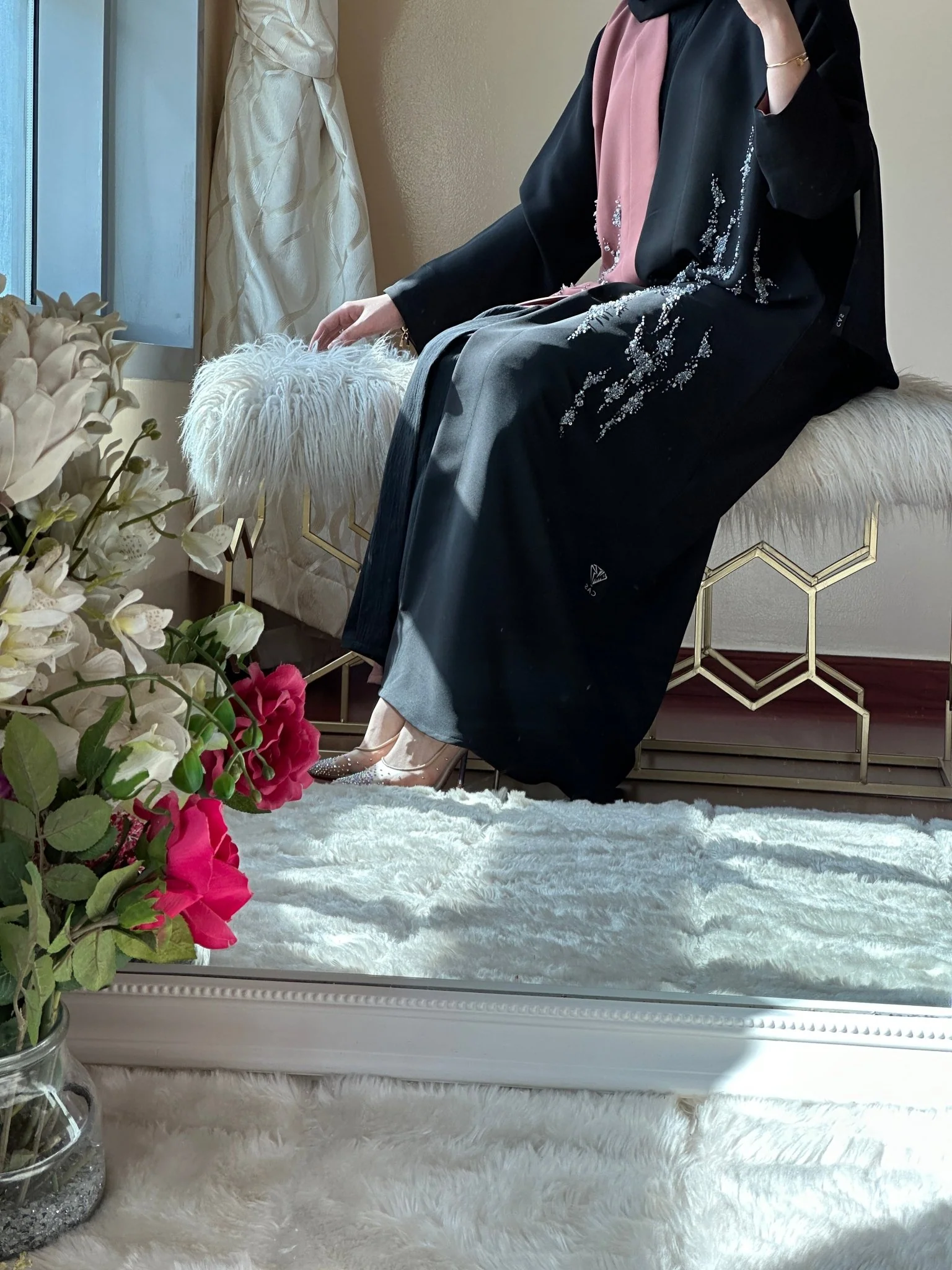 C-Black-Pink-Work-Abaya-111 - Image 12