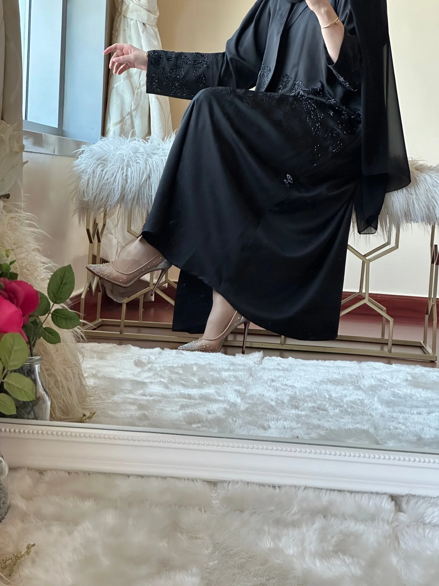 C-Black-Rose-Beadwork-Abaya-18 - Image 6