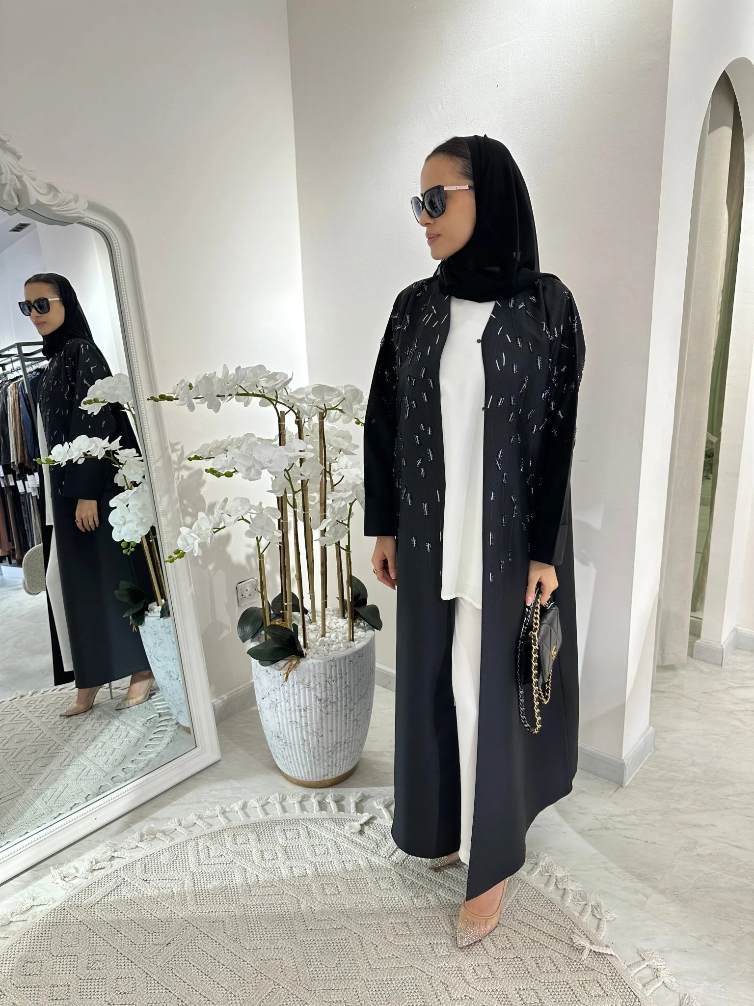 C Black Summer Eid Abaya 08 - Image 4
