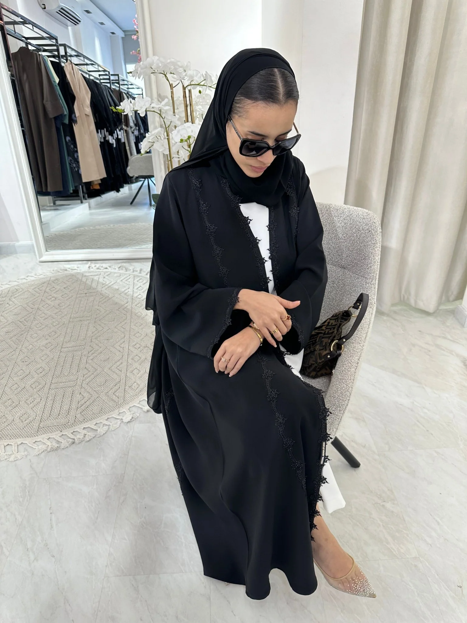 C Black Summer Eid Abaya 11 - Image 7