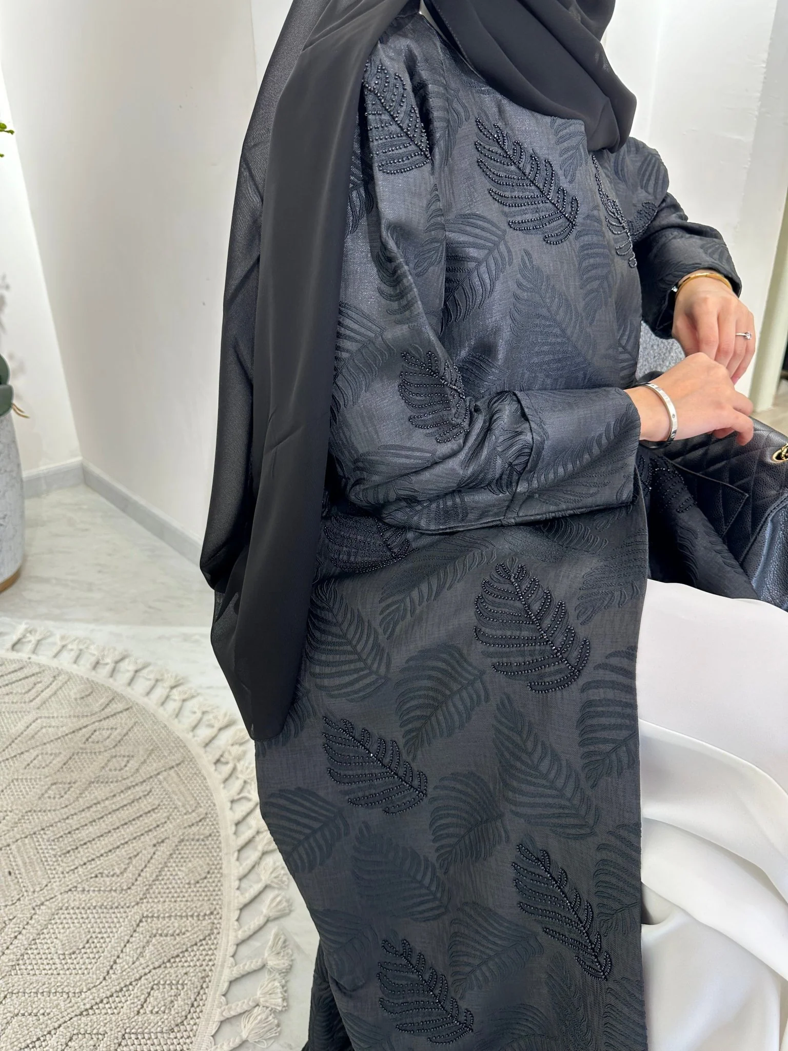 C Black Summer Eid Abaya 15 - Image 3