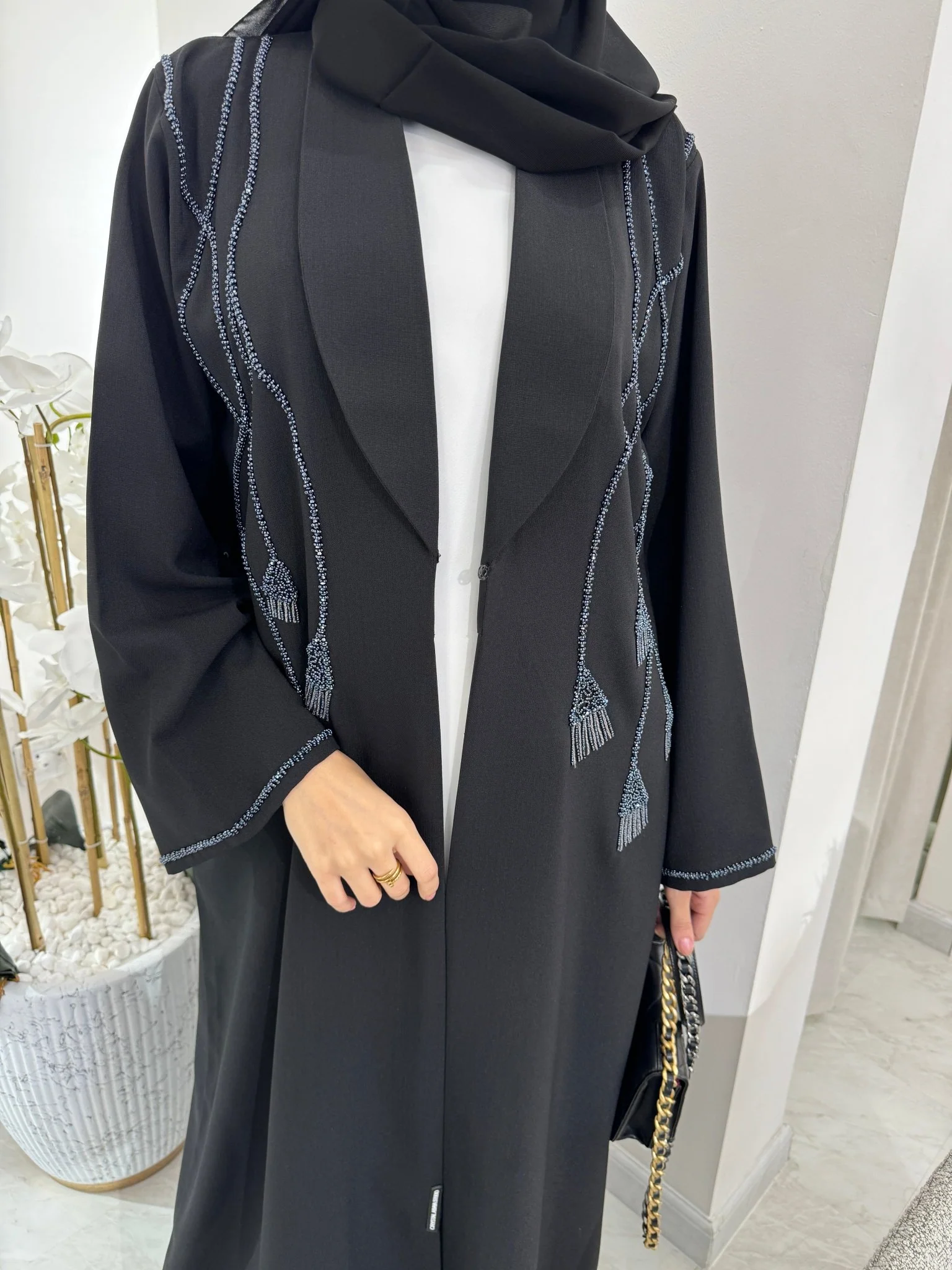 C Black Summer Eid Abaya 20 - Image 2