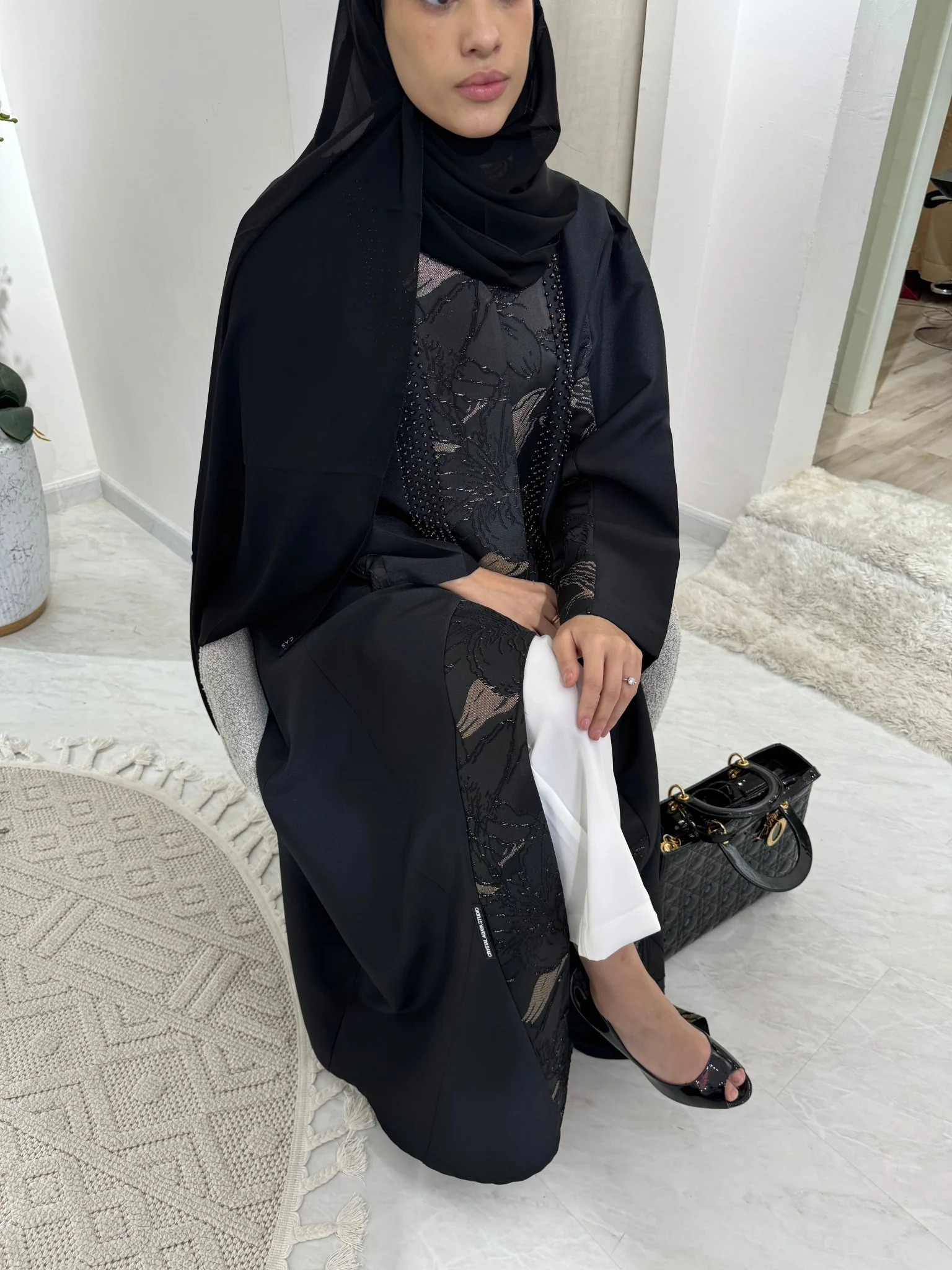 C Black Summer Eid Abaya 25 - Image 11