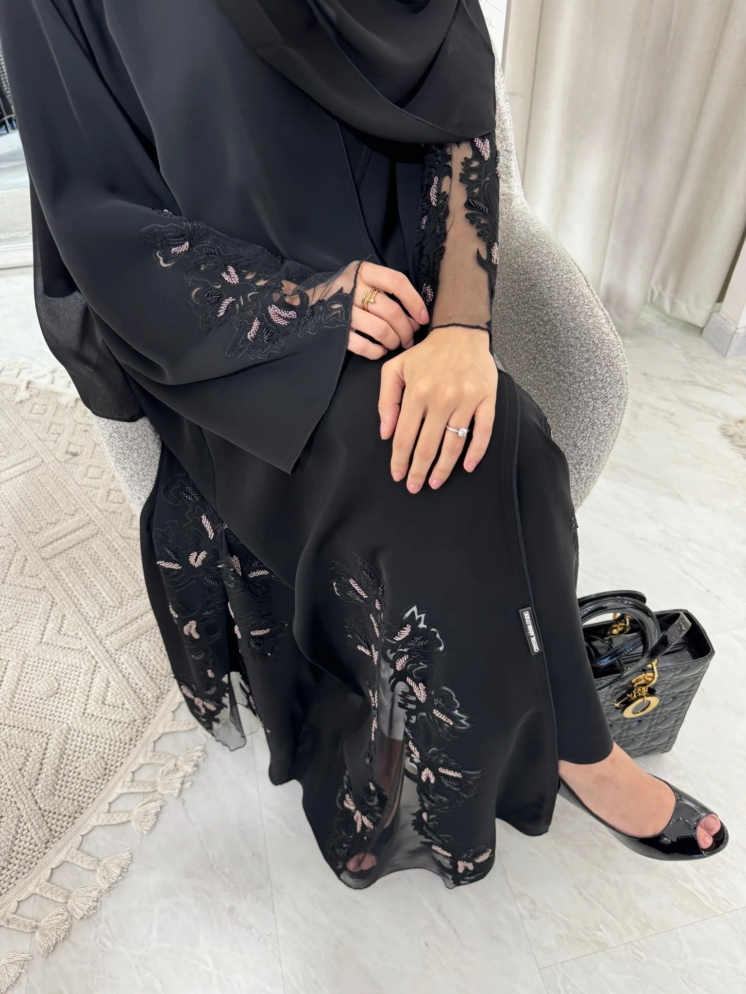 C Black Summer Eid Abaya 26 - Image 5