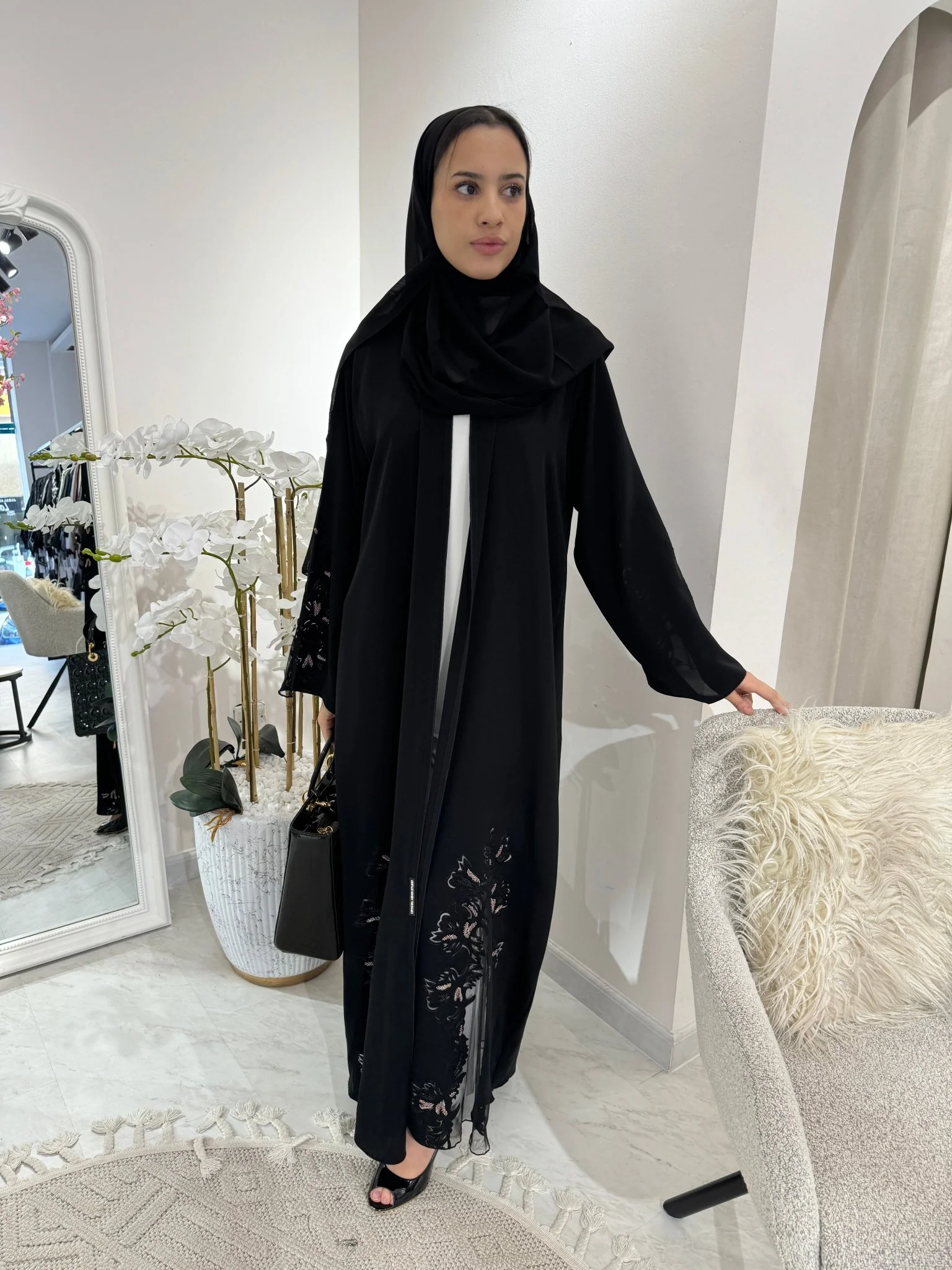 C Black Summer Eid Abaya 26 - Image 8