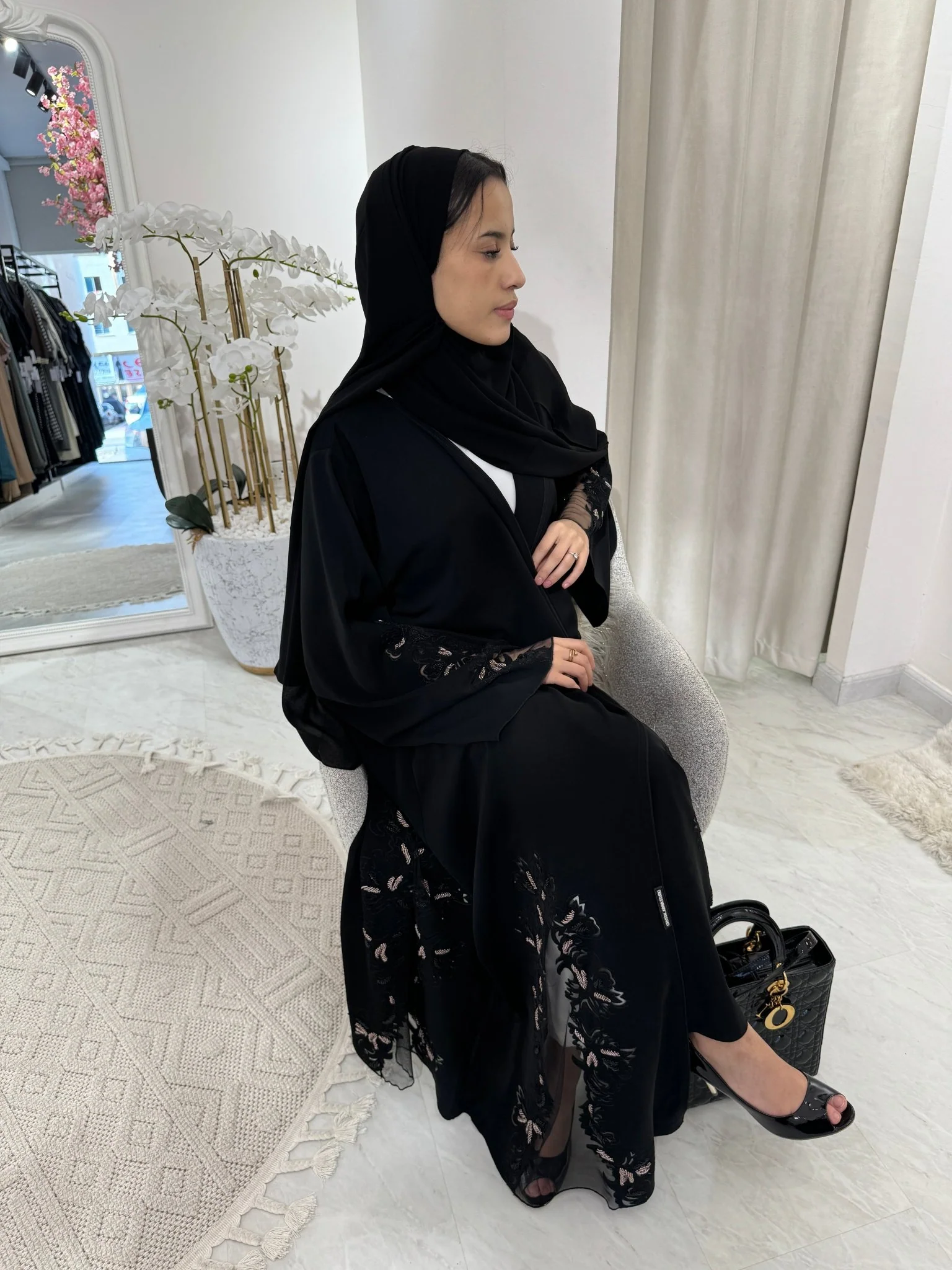 C Black Summer Eid Abaya 26 - Image 9