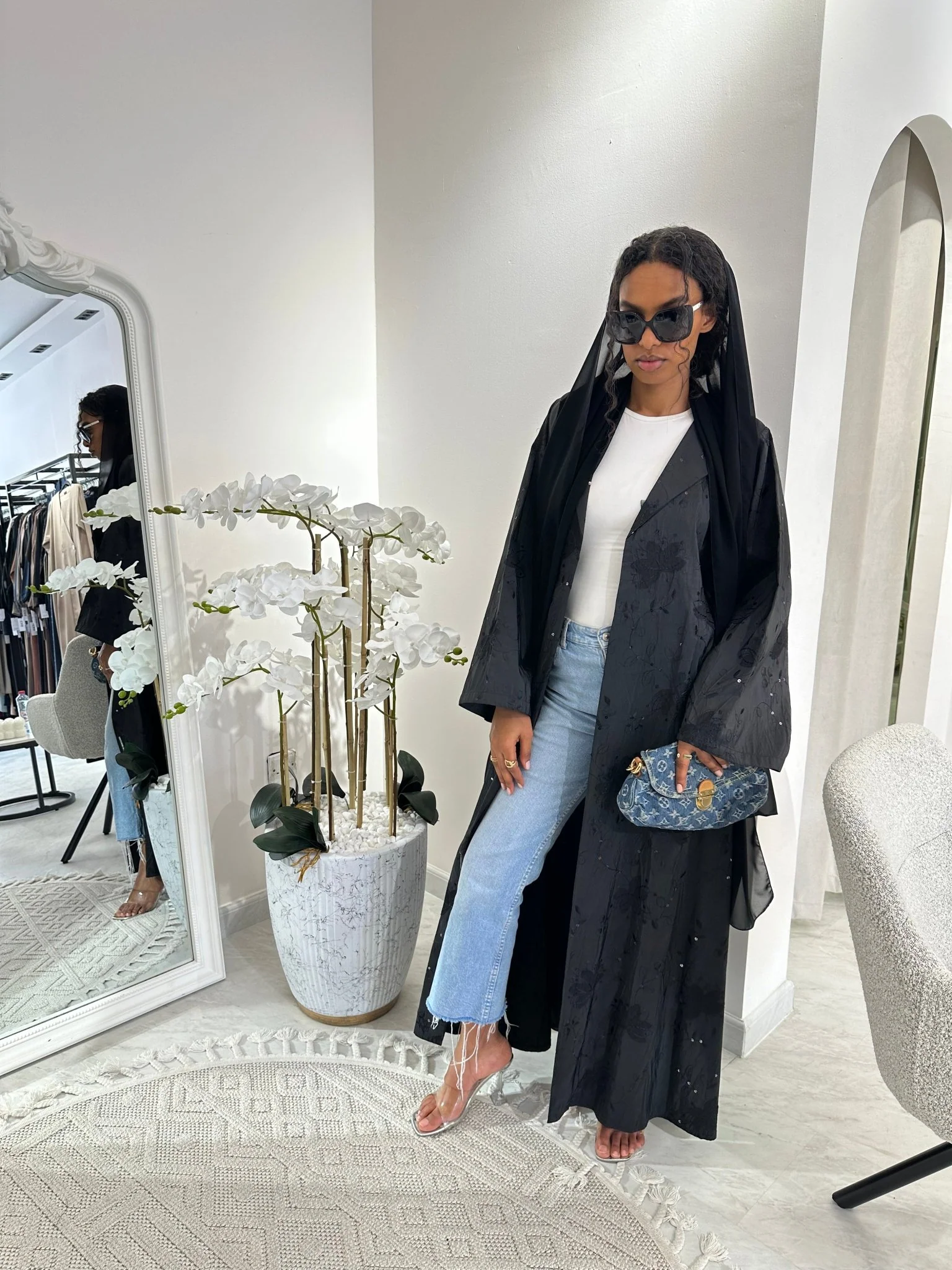 C Black Summer Work Abaya 07 - Image 5