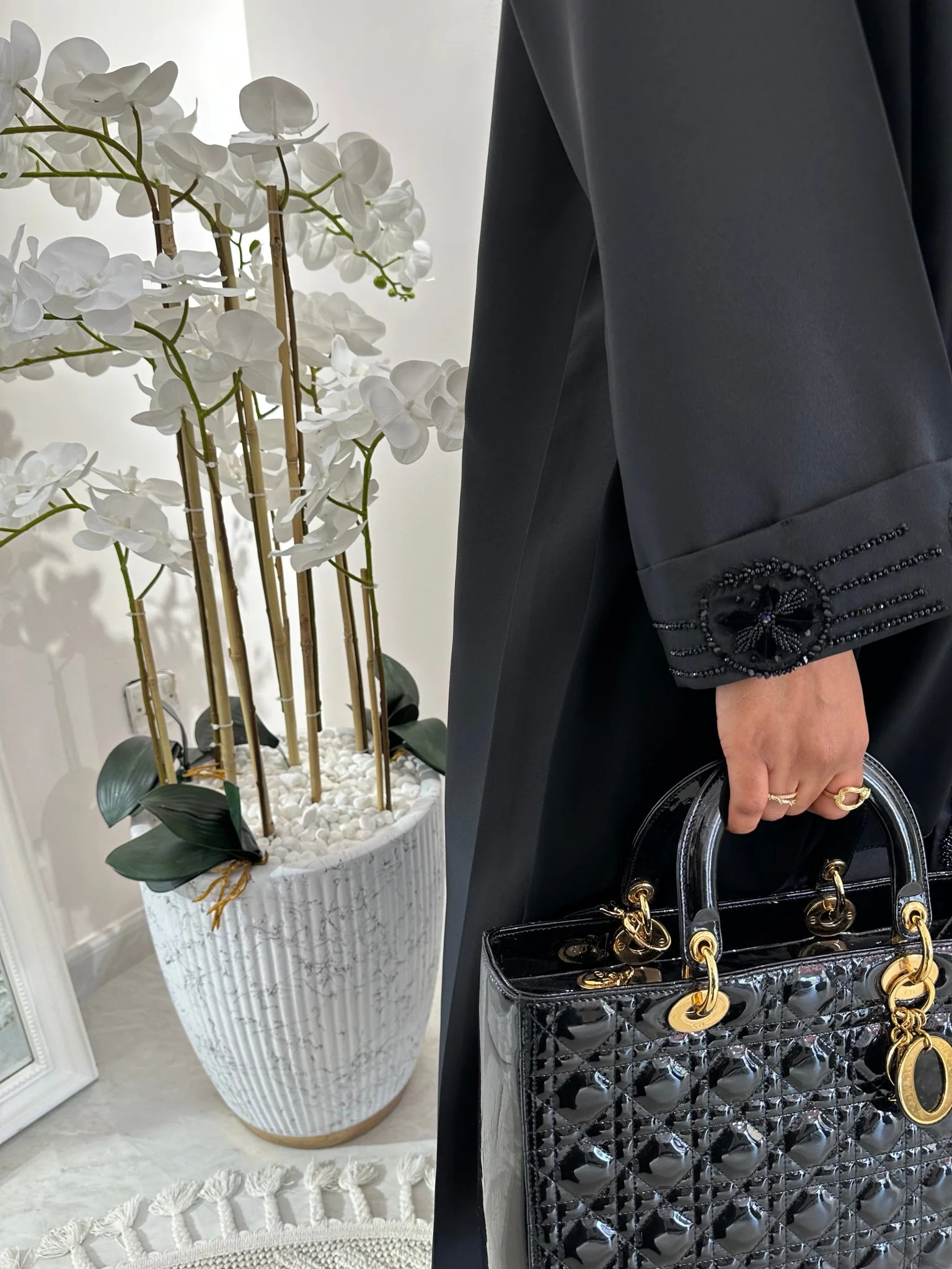 C Black Summer Work Abaya 13 - Image 3