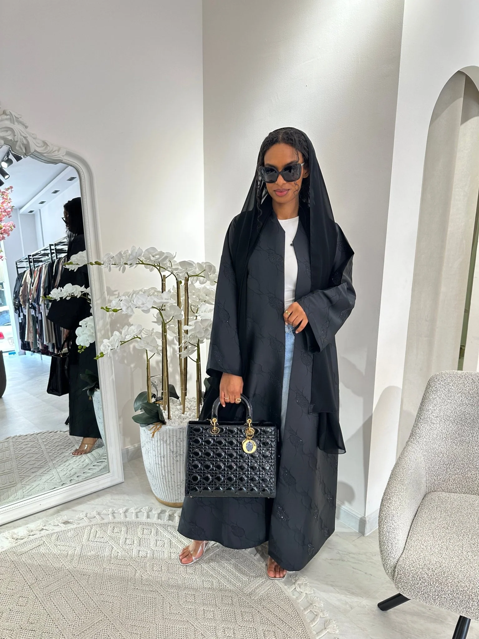 C Black Summer Work Abaya 14 - Image 4