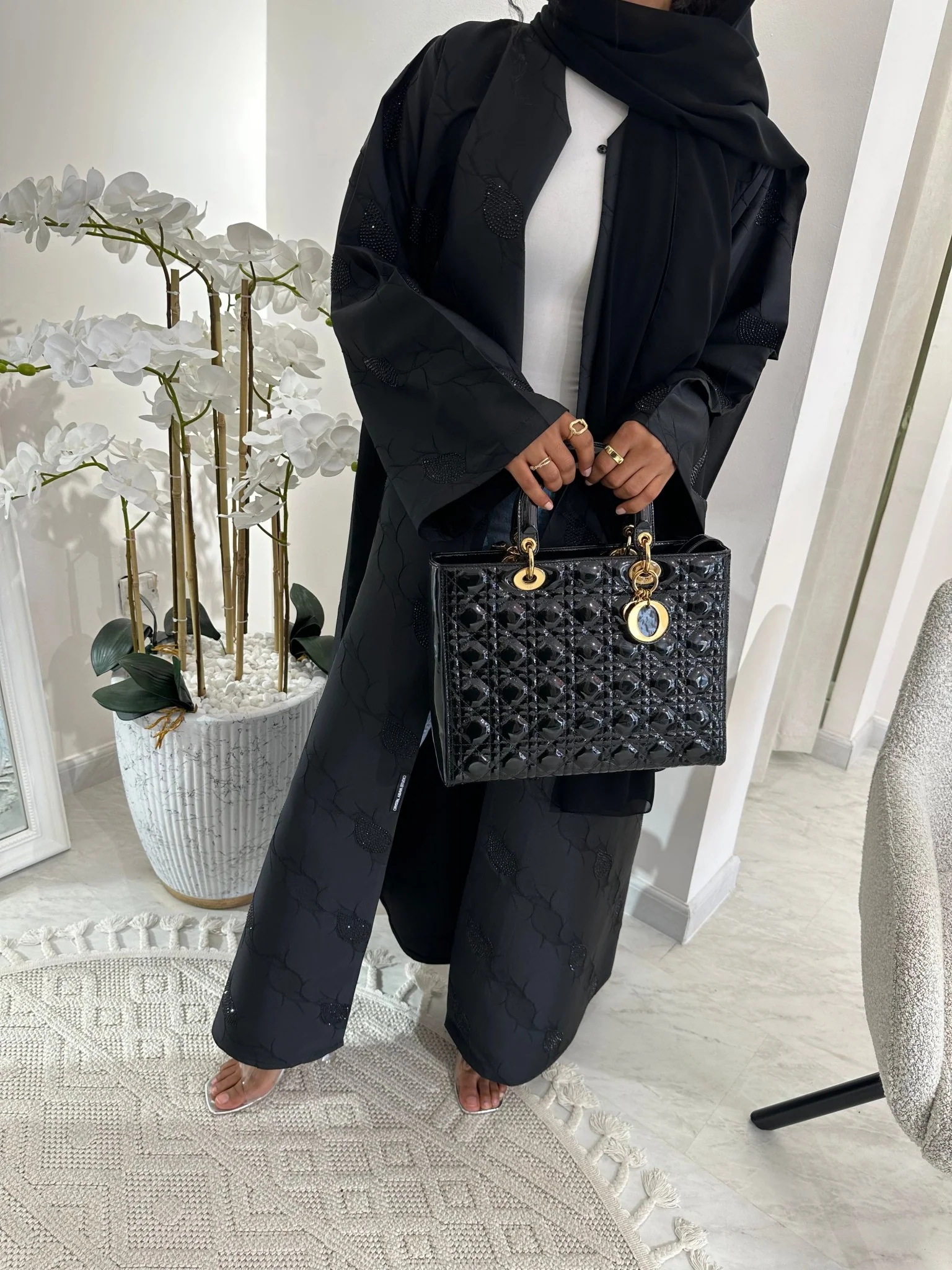 C Black Summer Work Abaya 14 - Image 9